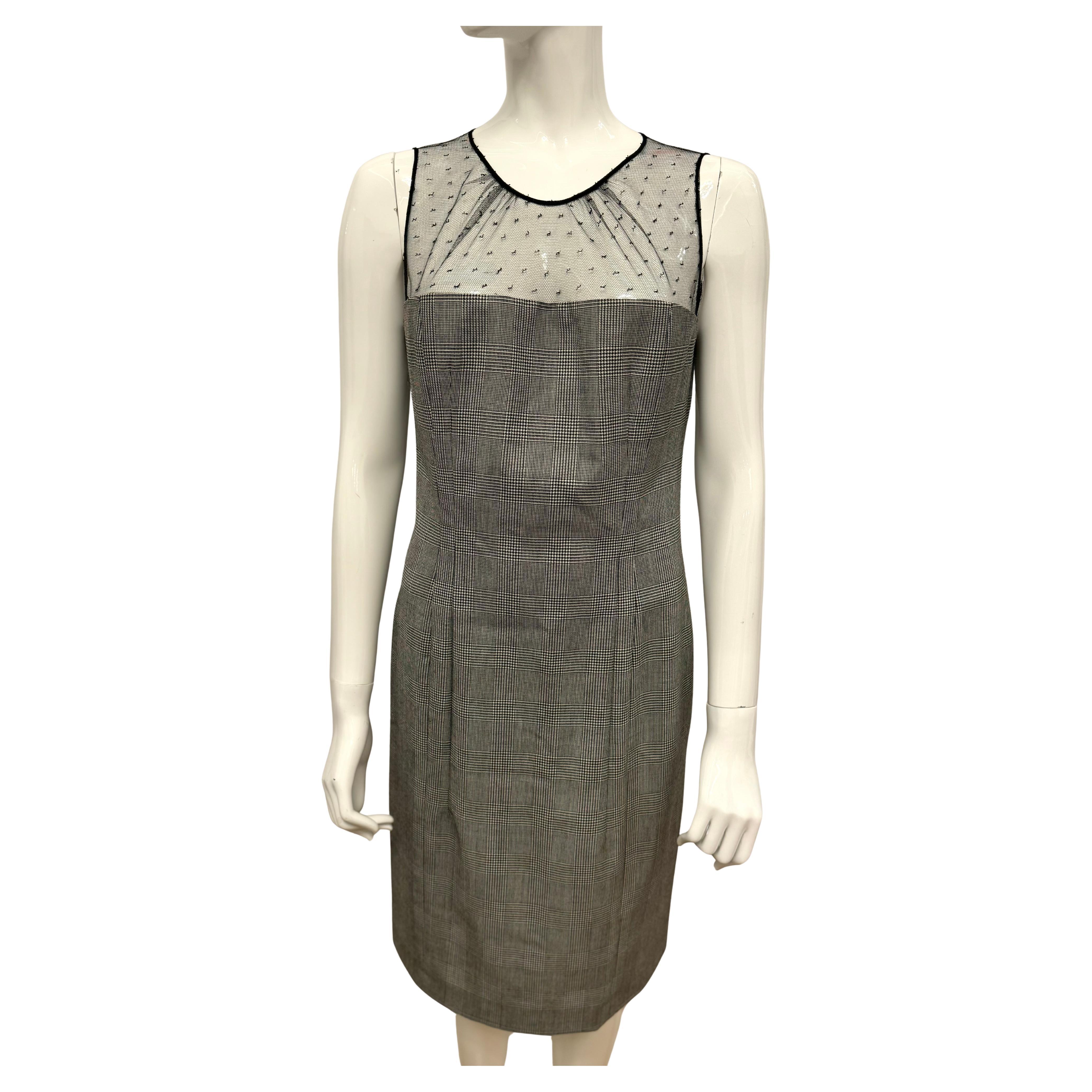 Abito Dior by John Galliano A/I 2002 in Principe di Galles e pizzo