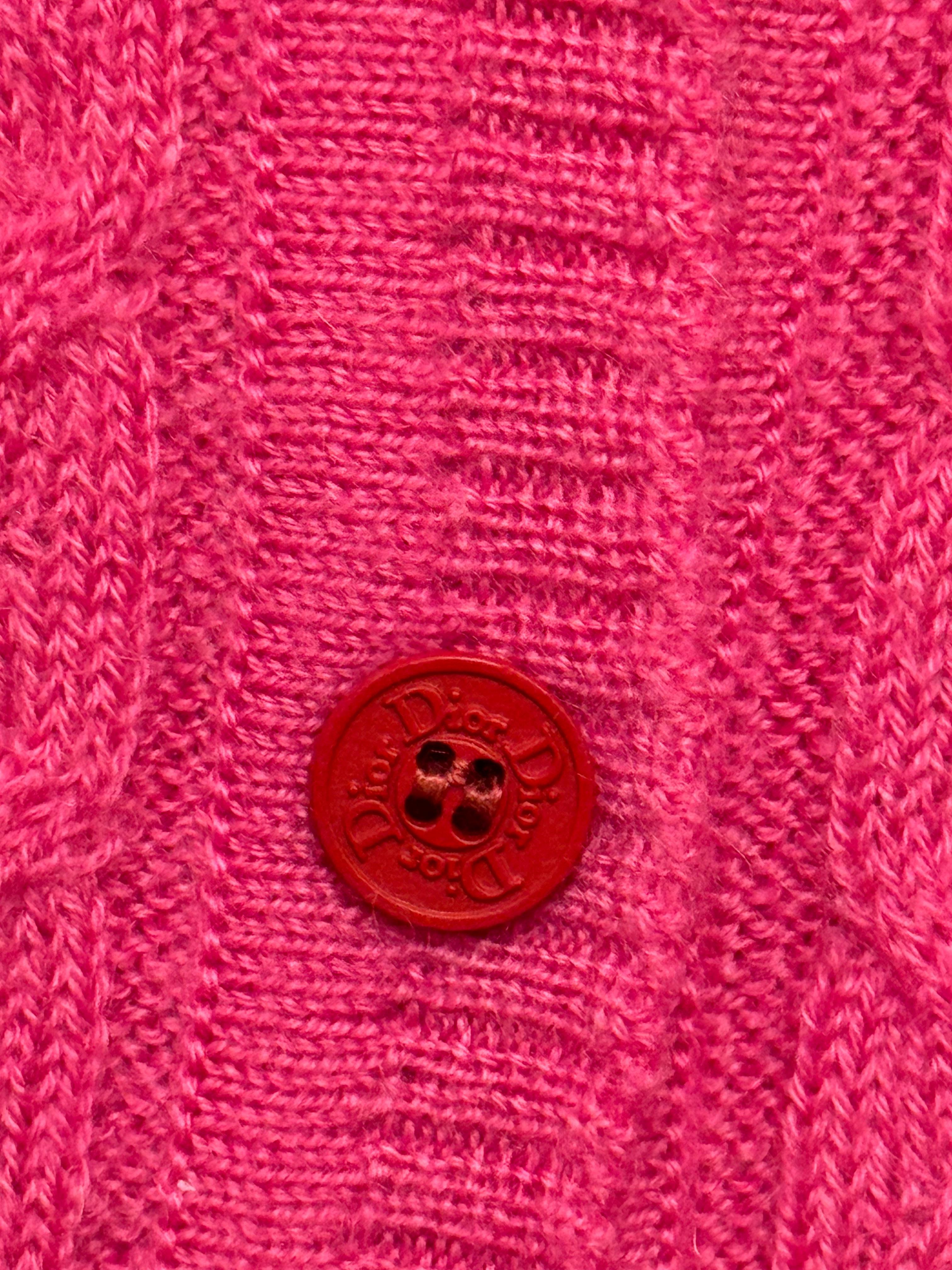 Rouge Dior by John Galliano F/W 2004 cardigan en cachemire rose et jaune