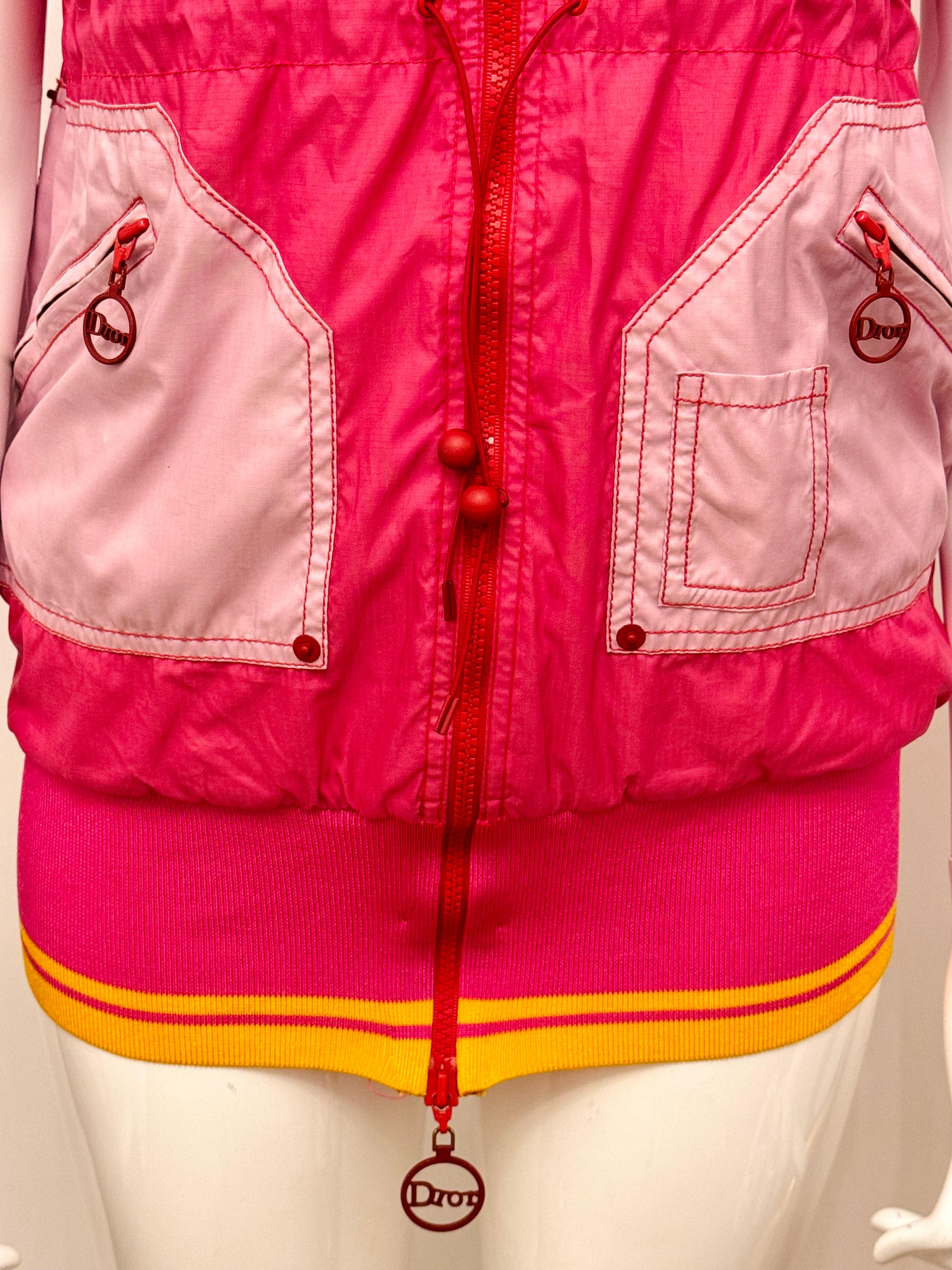 Dior by John Galliano F/W 2004 gilet rose, rouge et jaune en vente 11