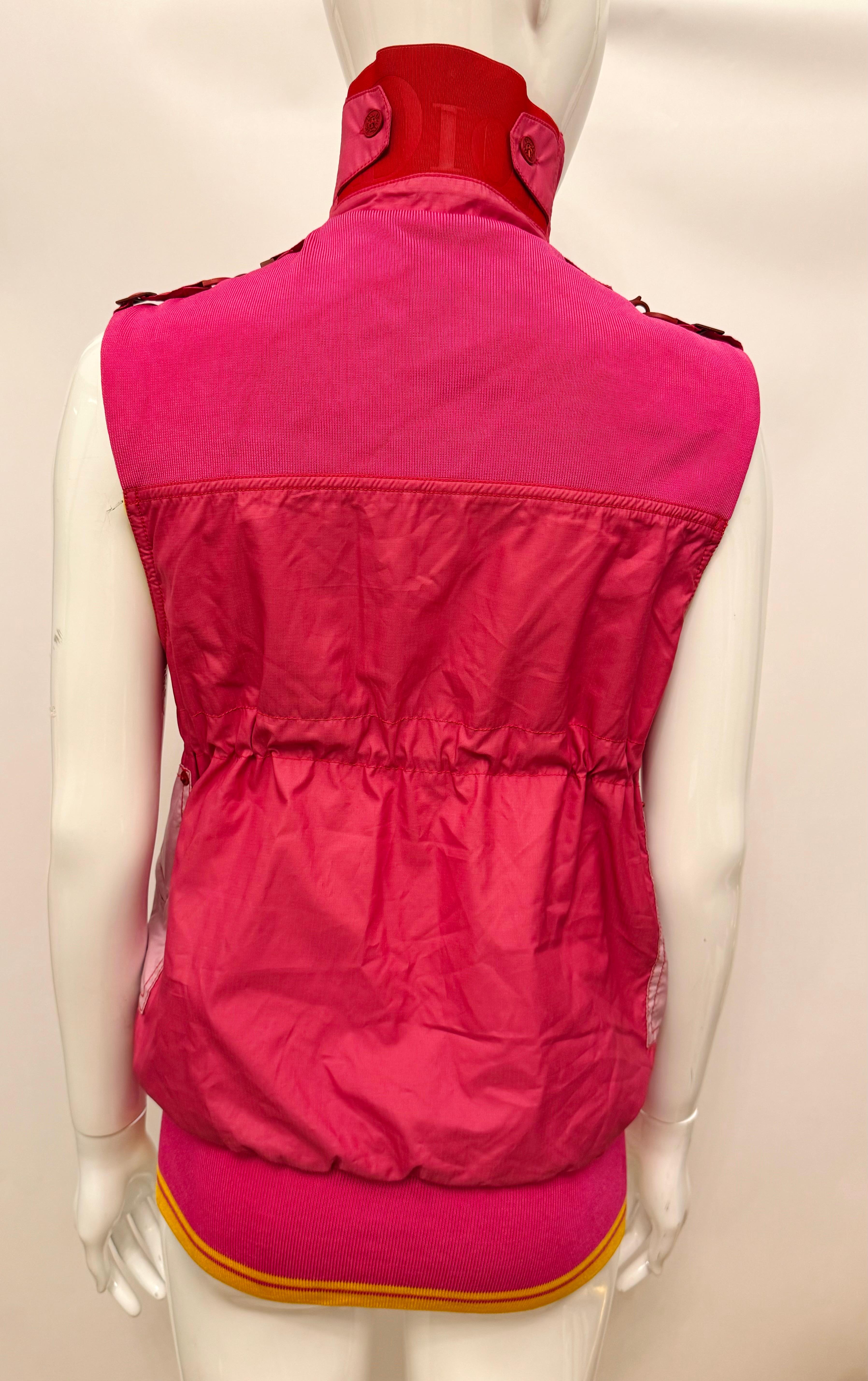 Dior by John Galliano F/W 2004 gilet rose, rouge et jaune en vente 12