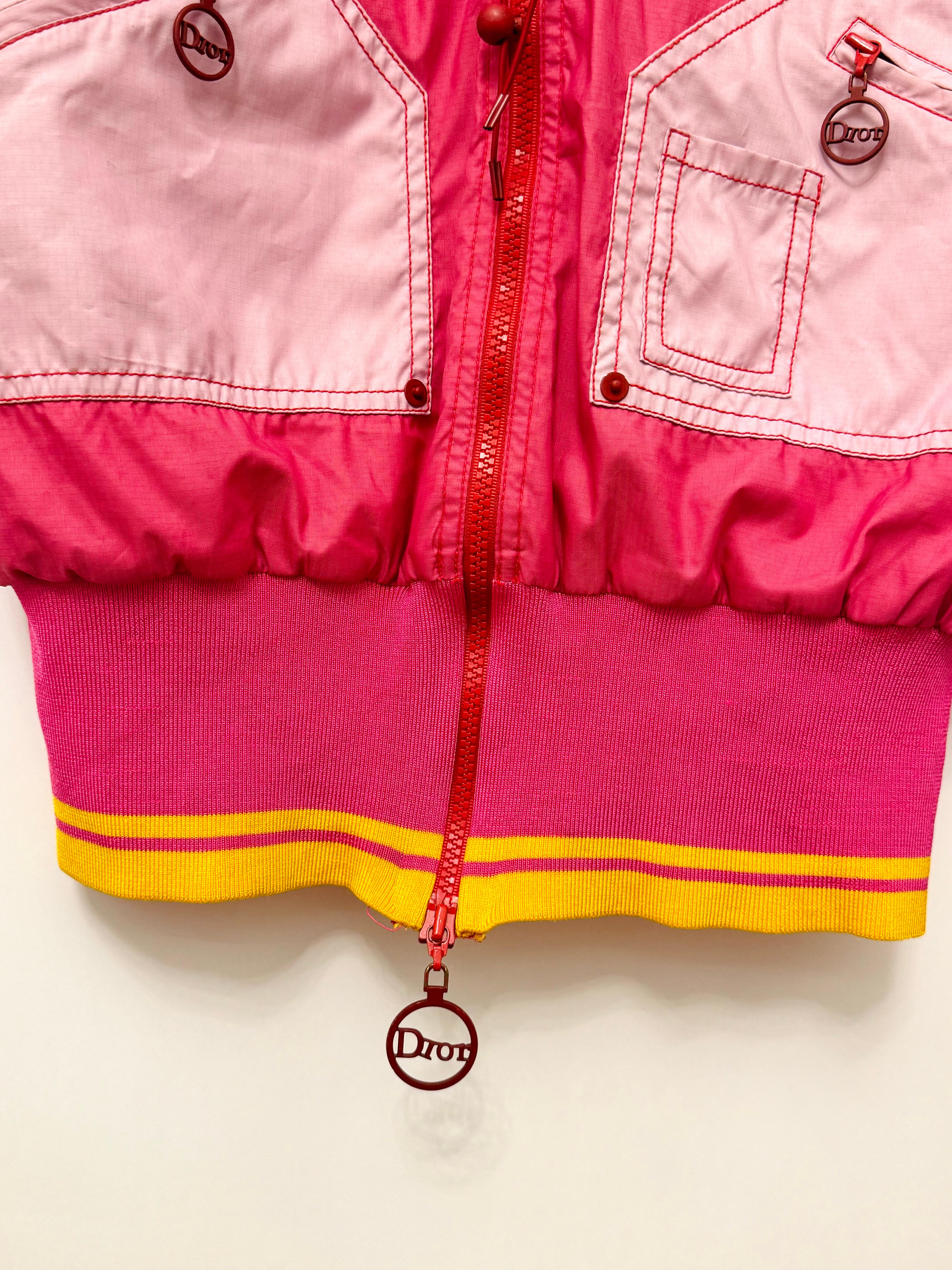 Dior by John Galliano F/W 2004 gilet rose, rouge et jaune en vente 4