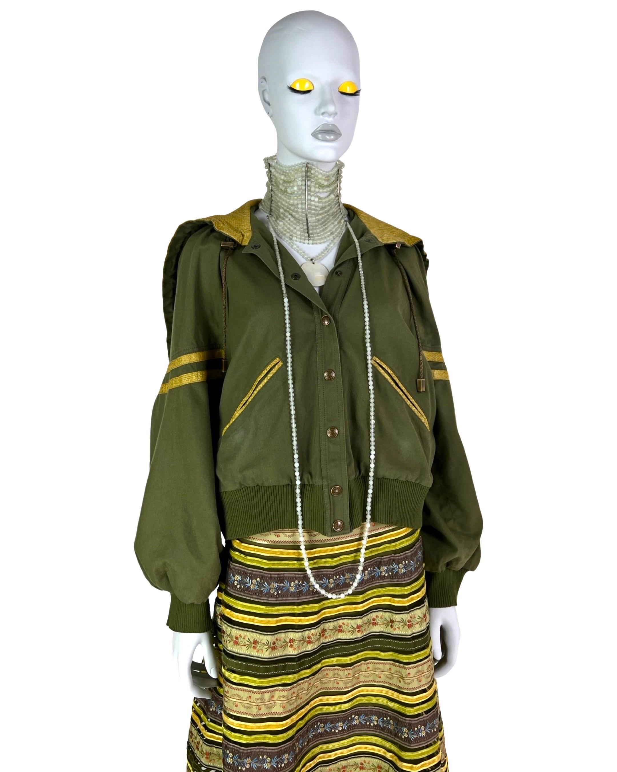 Women's Dior by John Galliano Fall 2002 J’adore Salmon Skin Detail Varsity Jacket