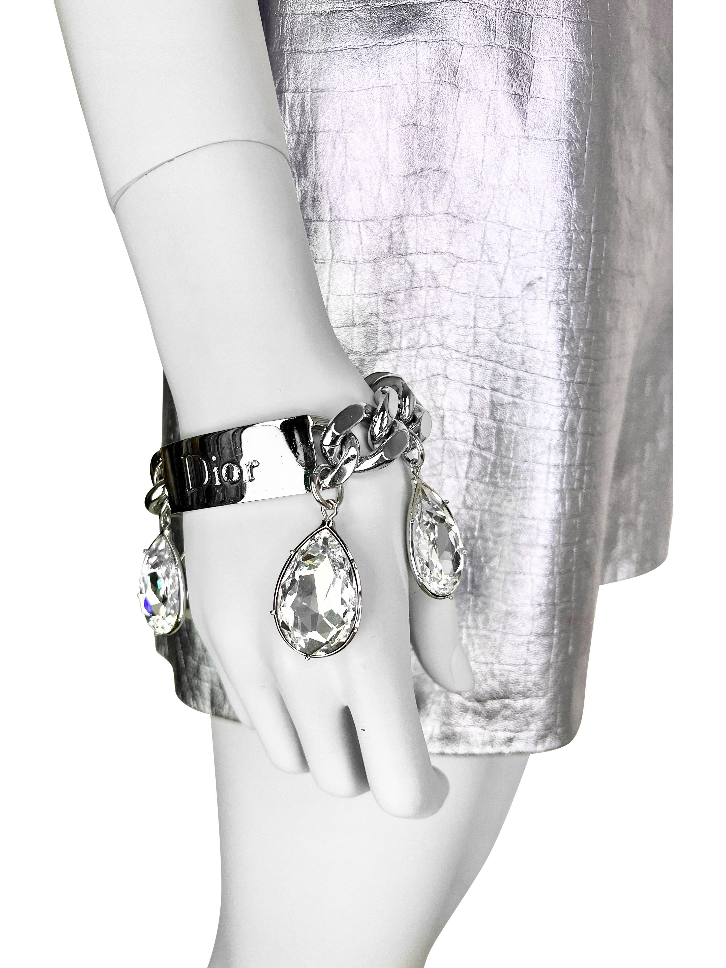 Dior by John Galliano Fall 2004 Swarovski Crystal Runway Bracelet In Good Condition For Sale In Prague, CZ
