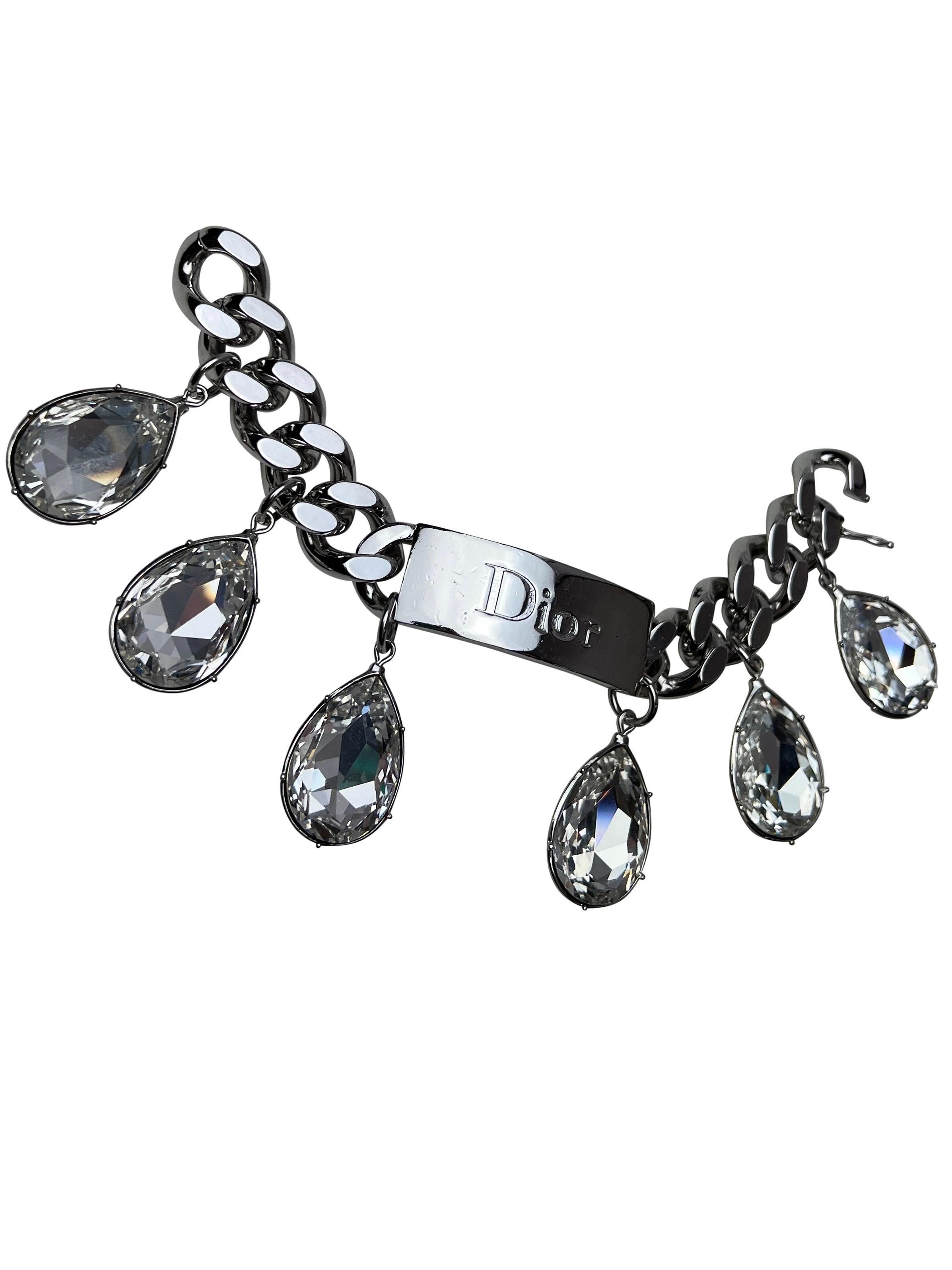 Dior by John Galliano Fall 2004 Swarovski Crystal Runway Bracelet For Sale 3