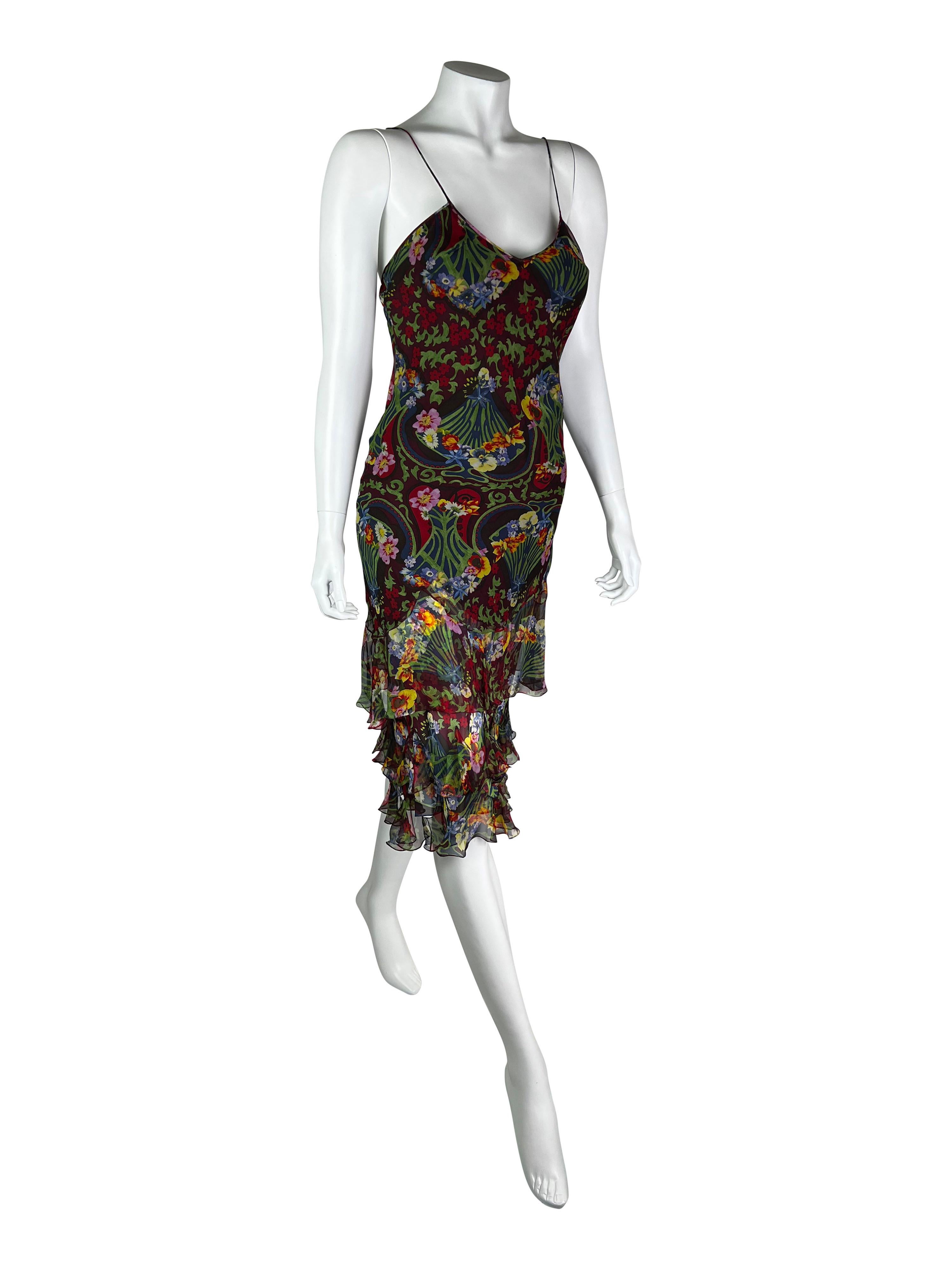 Dior by John Galliano Fall 2005 Silk Ruffle Dress For Sale at 1stDibs