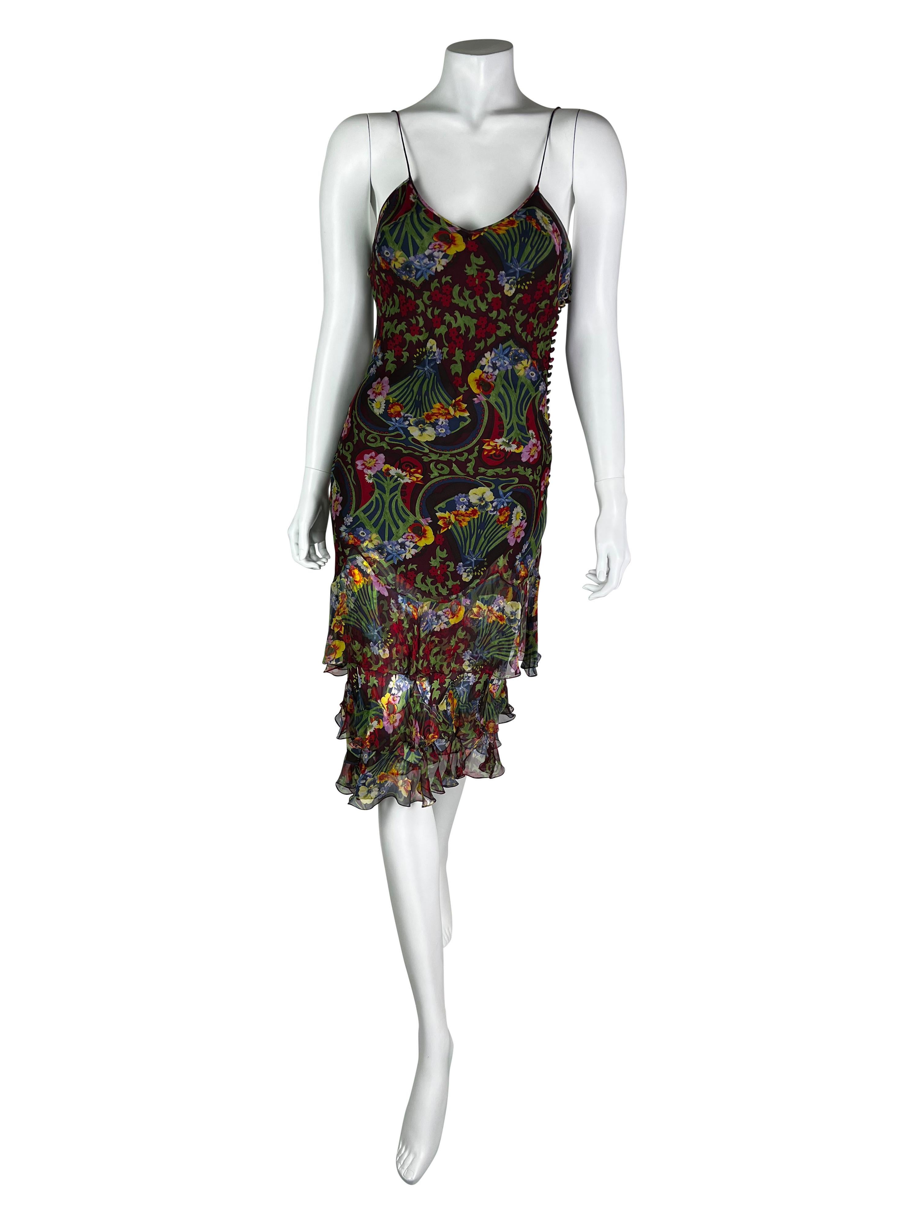 Dior by John Galliano Fall 2005 Silk Ruffle Dress In Excellent Condition In Prague, CZ
