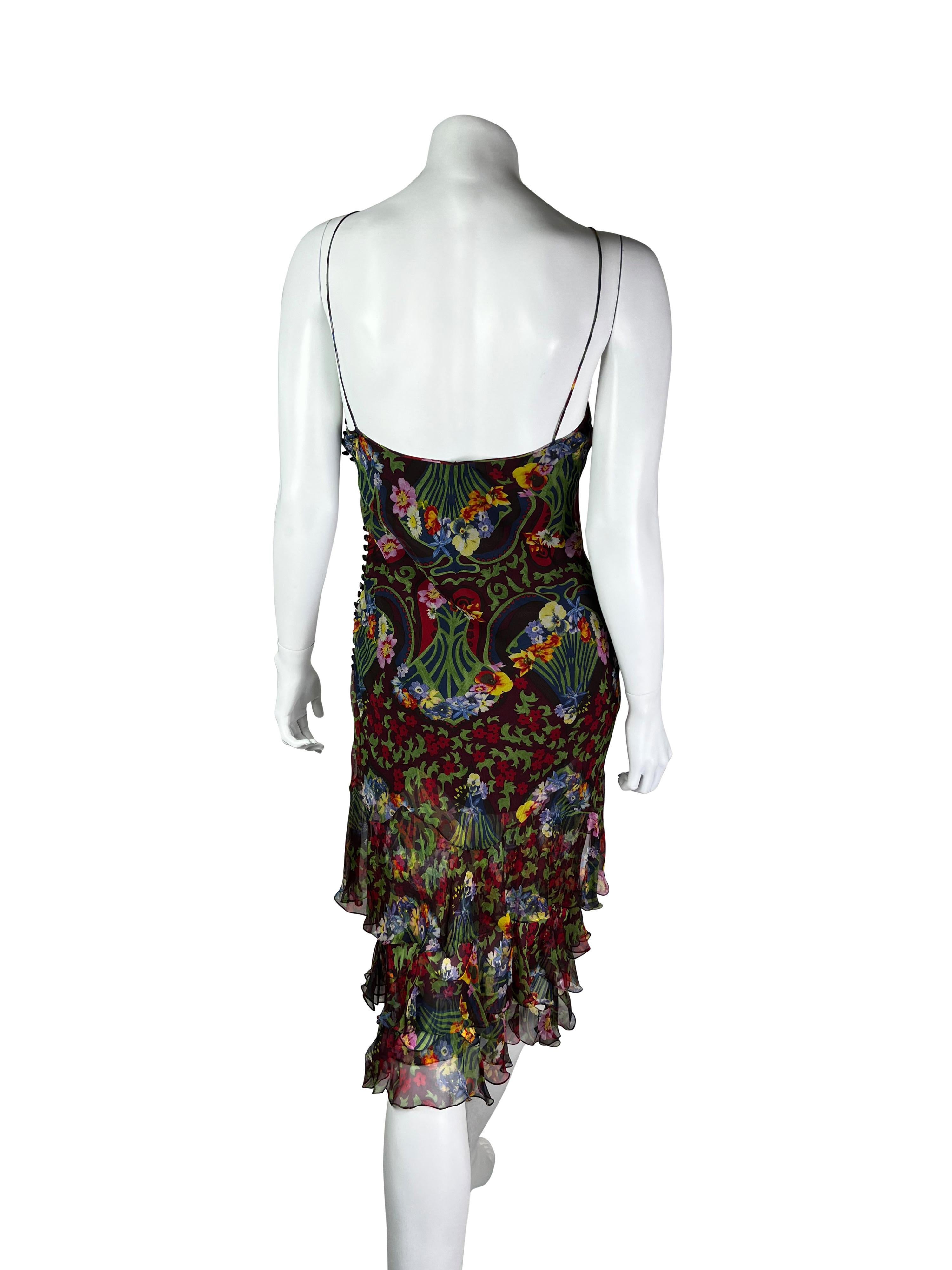 Dior by John Galliano Fall 2005 Silk Ruffle Dress For Sale at 1stDibs