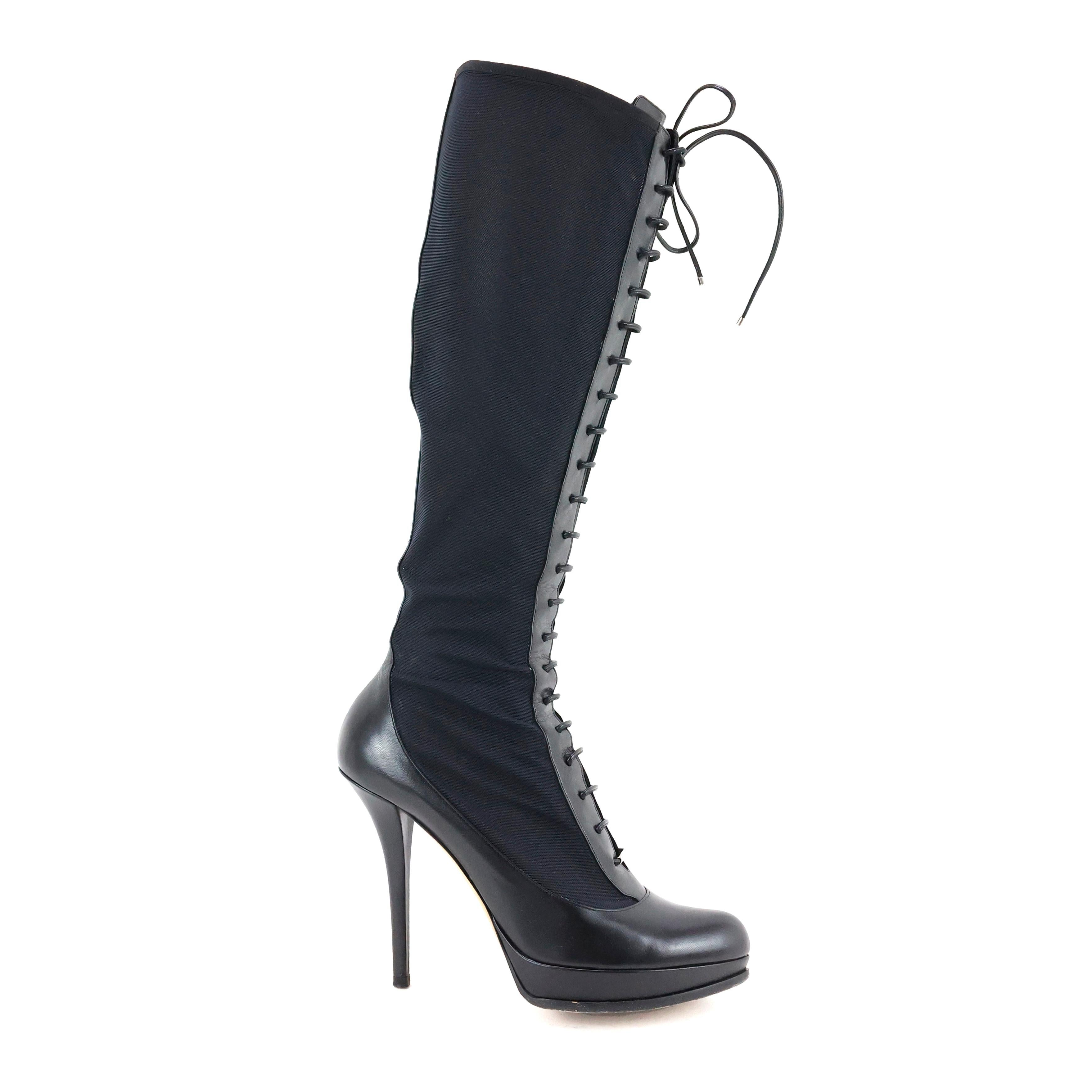 Dior by John Galliano Lace-Up High Boots  In Excellent Condition In Bressanone, IT
