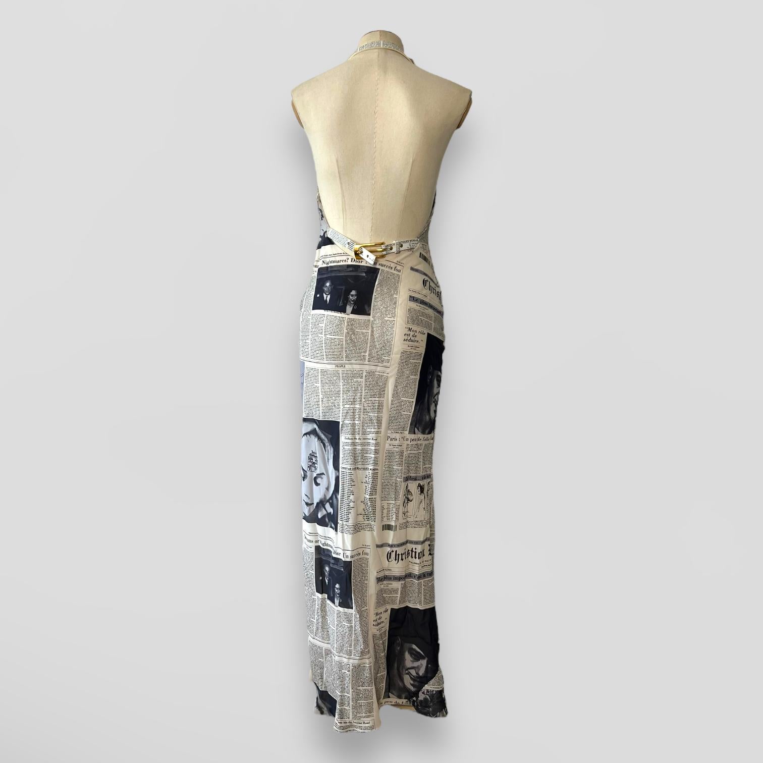Dior by John Galliano newspaper runway silk dress 7