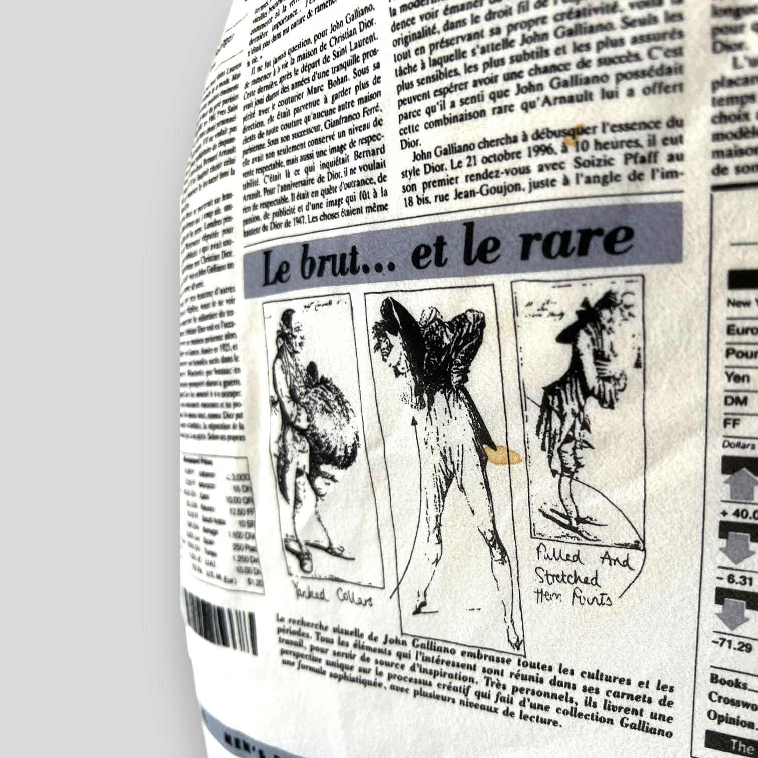 Dior by John Galliano newspaper runway silk dress 3