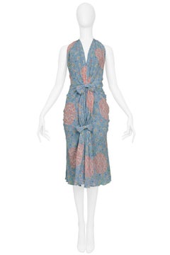 Dior by John Galliano Pleated Fan Cocktail Dress w Halter Neck & Open Back