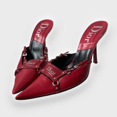 Dior by John Galliano Red Leather Bondage Heels, Fall/Winter 2003