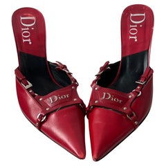Dior by John Galliano Red Leather Bondage Heels, Fall/Winter 2003