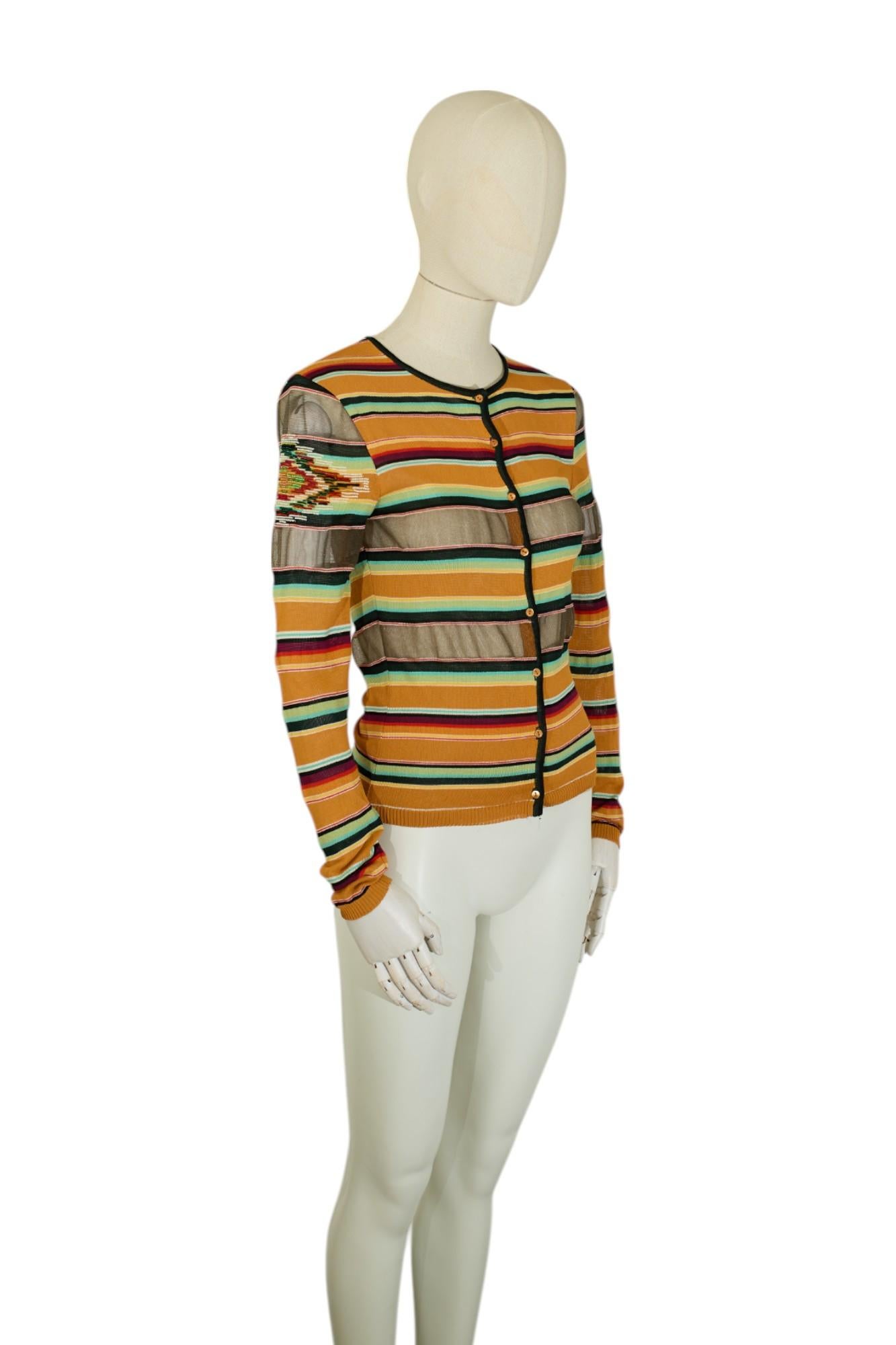 Dior by John Galliano S/S 2002 Beaded Cardigan Tanktop Set For Sale 3