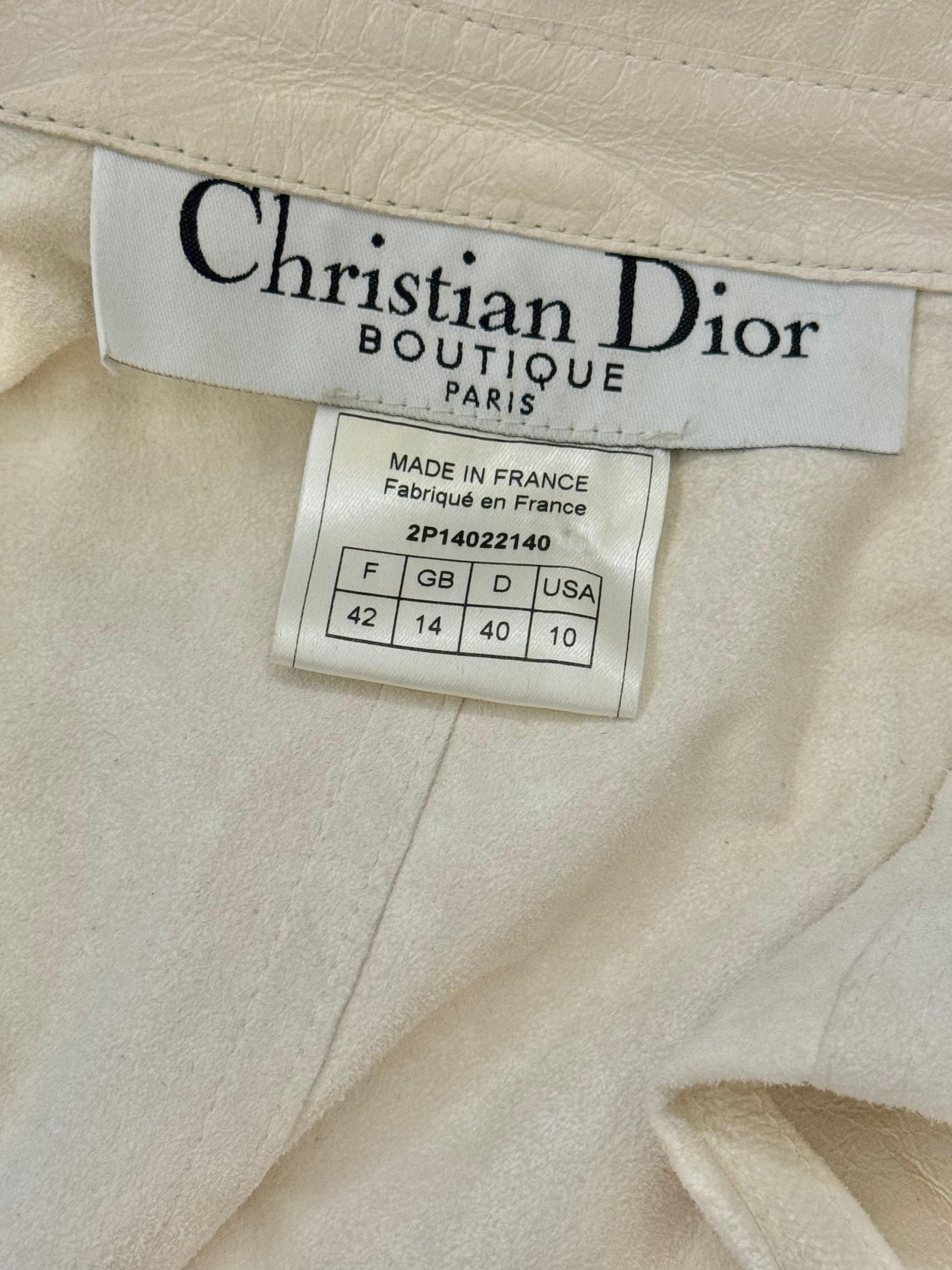 Rare Dior by John Galliano Spring Summer 2002 goat leather vest size 42 FR it can fit size 34-36 FR up to 40 FR (US 0-2 up to US 6) excellent condition 