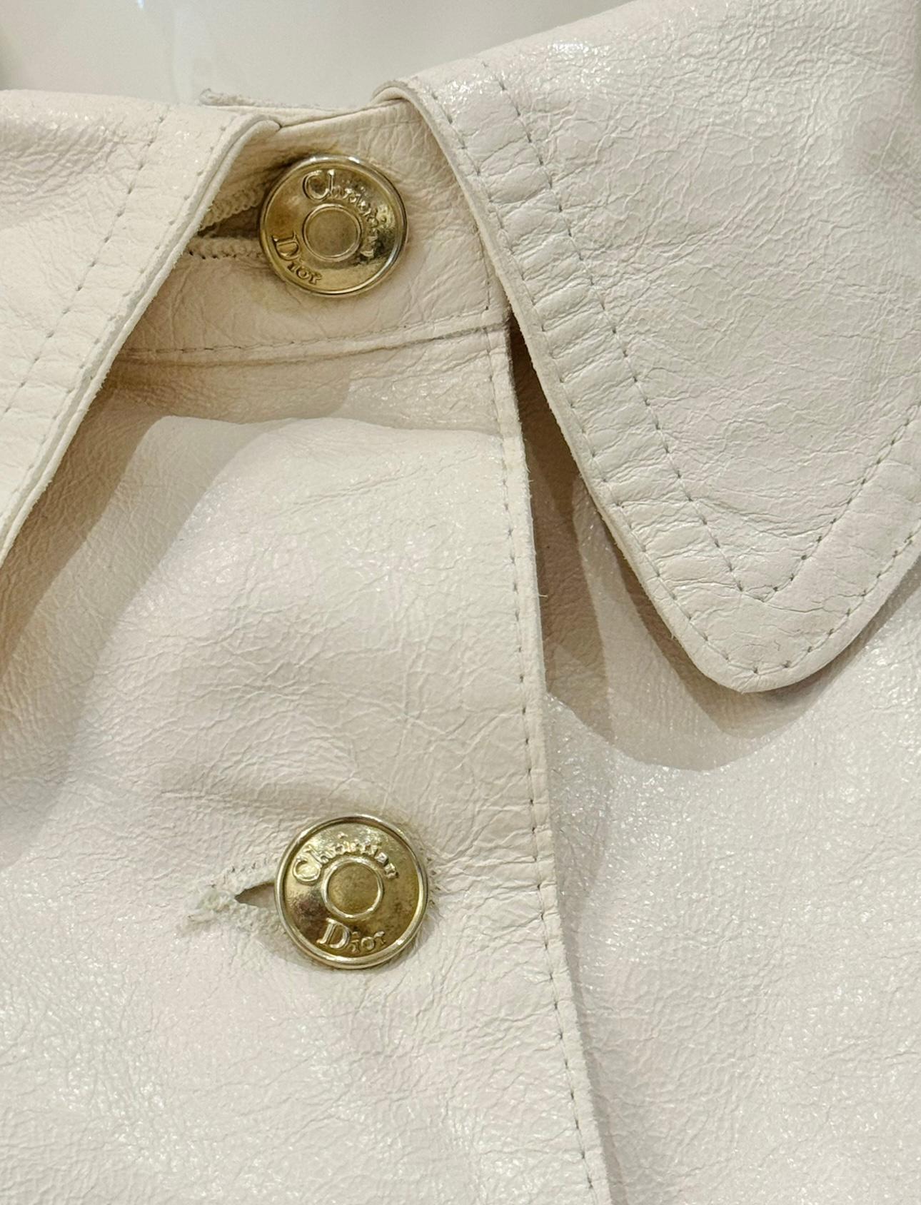 Beige Dior by John Galliano S/S 2002 Goat leather vest For Sale