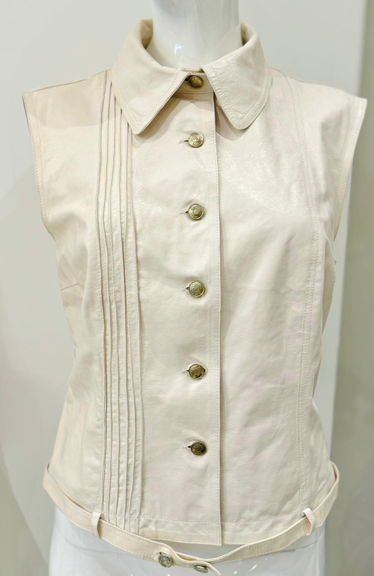 Dior by John Galliano S/S 2002 Goat leather vest For Sale 1