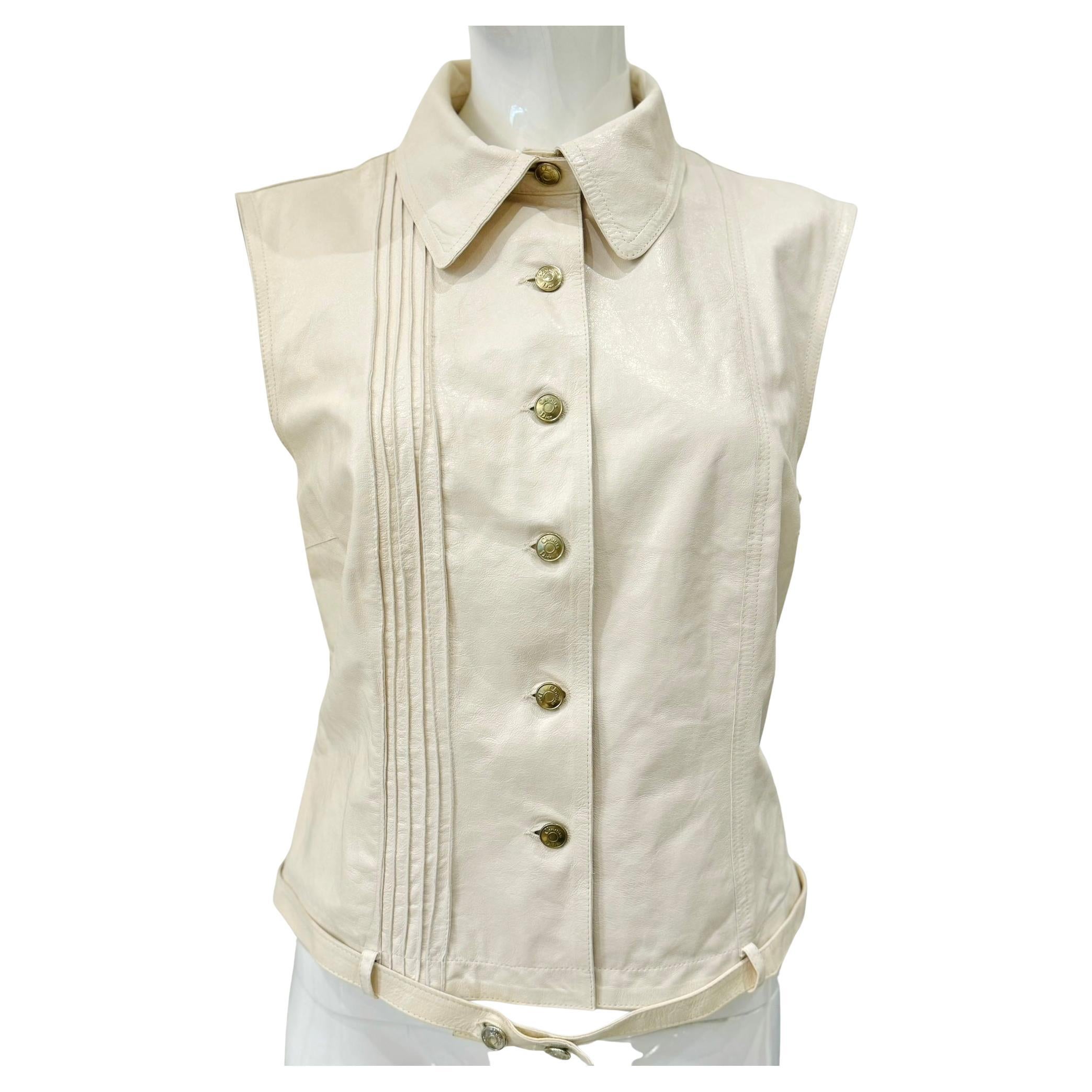 Dior by John Galliano S/S 2002 Goat leather vest For Sale