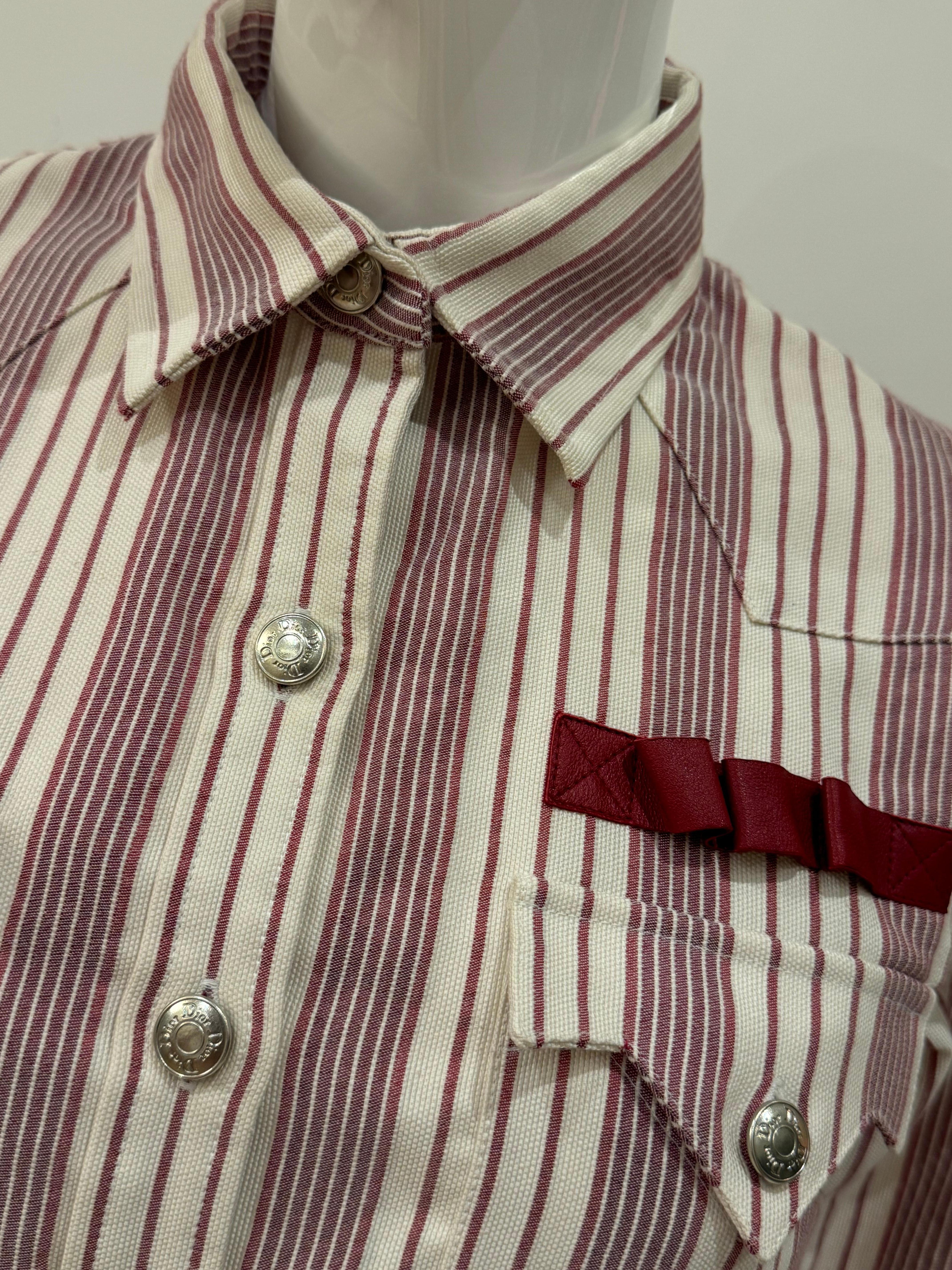 Camicia blouson in cotone Dior by John Galliano P/E 2003 in vendita 5