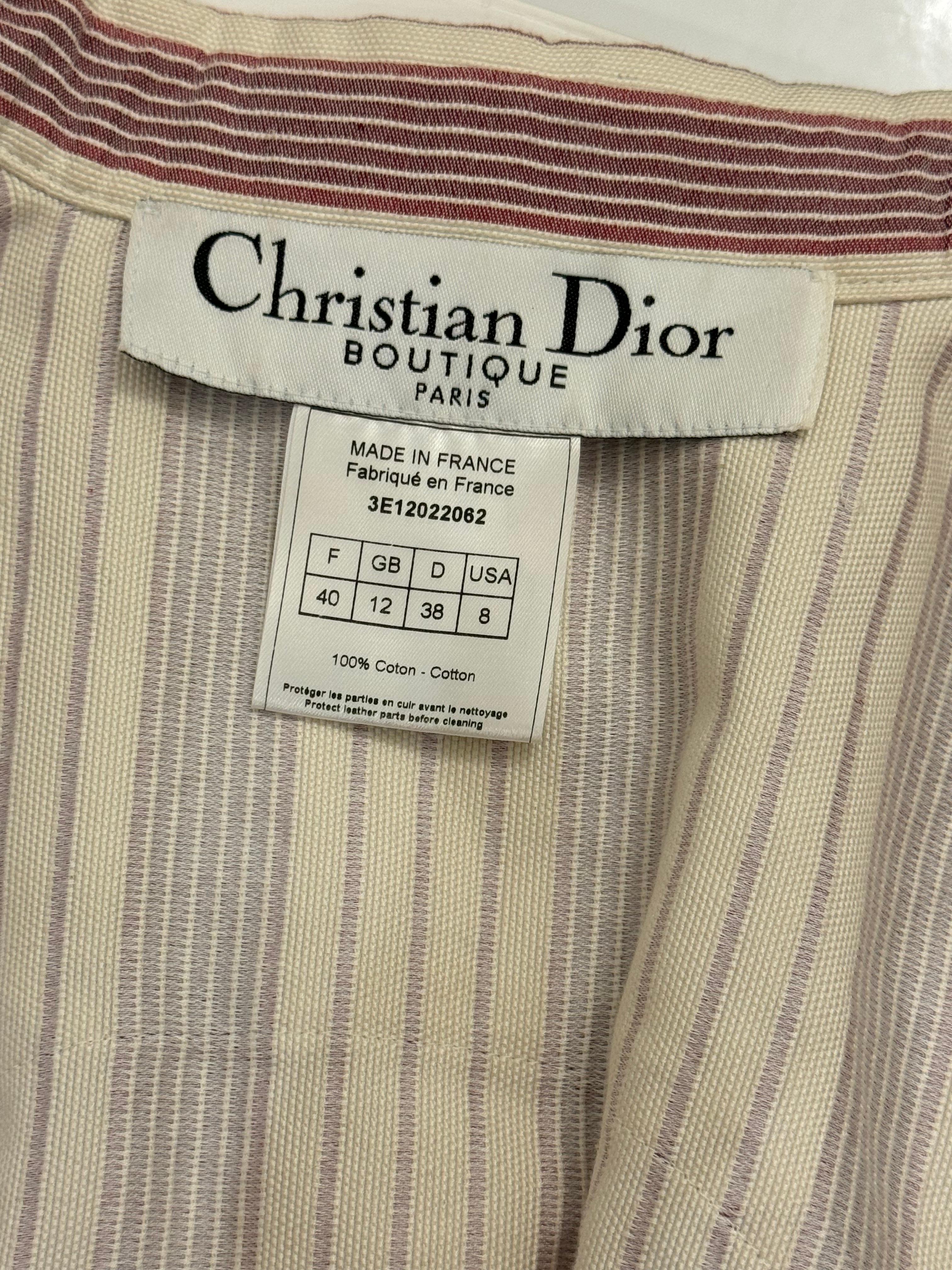 Marrone Camicia blouson in cotone Dior by John Galliano P/E 2003 in vendita