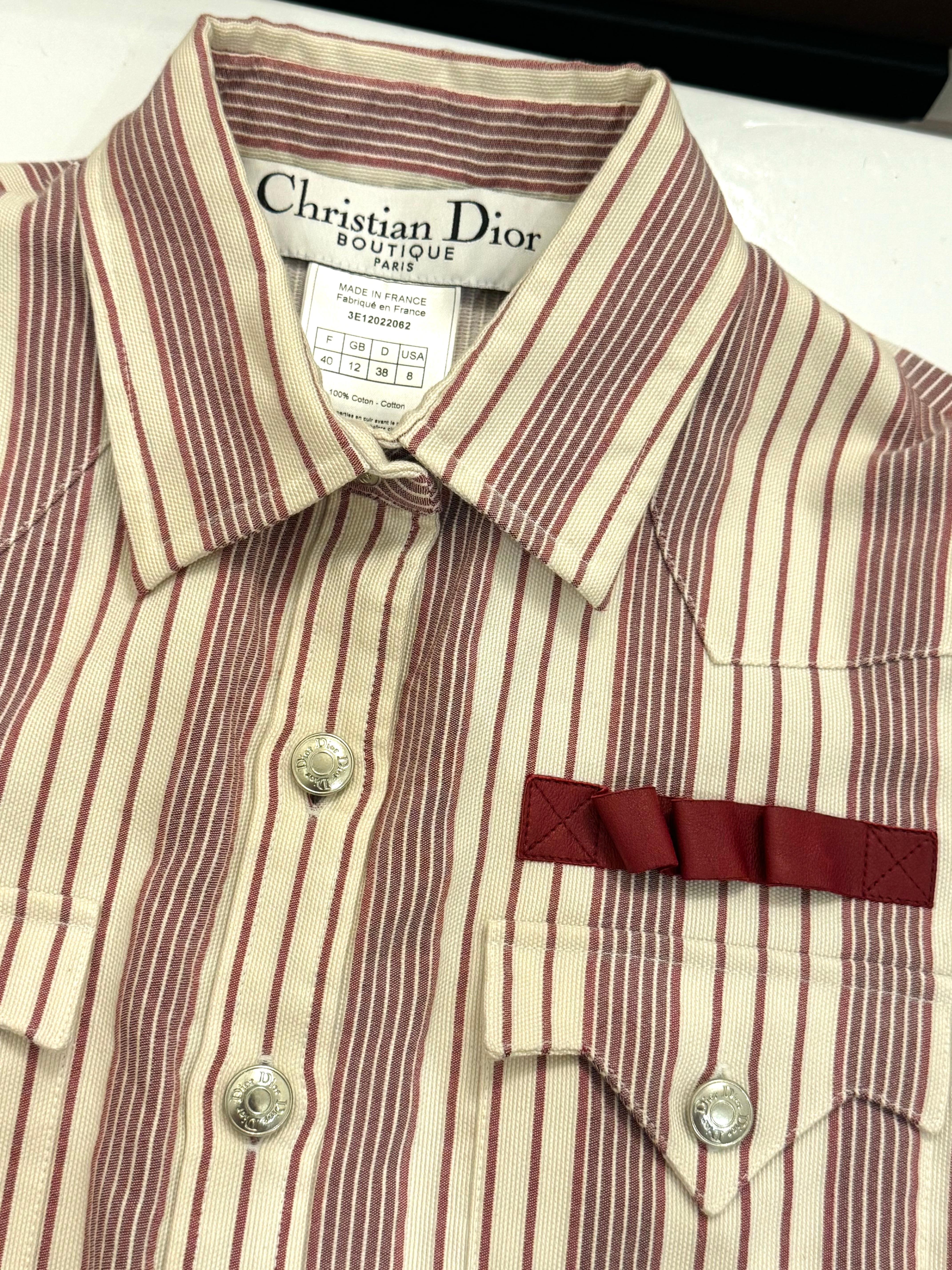 Camicia blouson in cotone Dior by John Galliano P/E 2003 In condizioni Nuovo in vendita a PARIS, FR