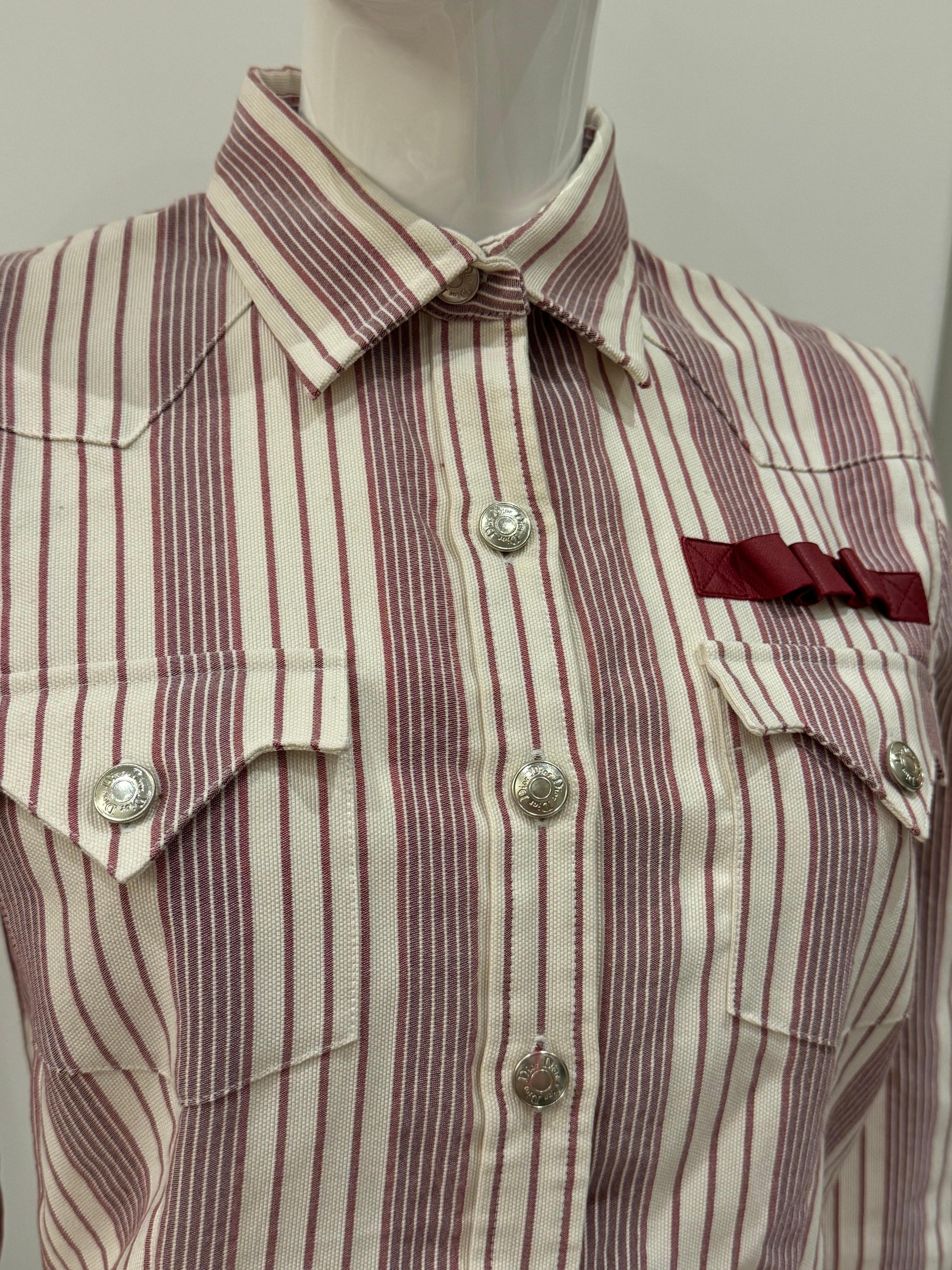 Camicia blouson in cotone Dior by John Galliano P/E 2003 in vendita 1