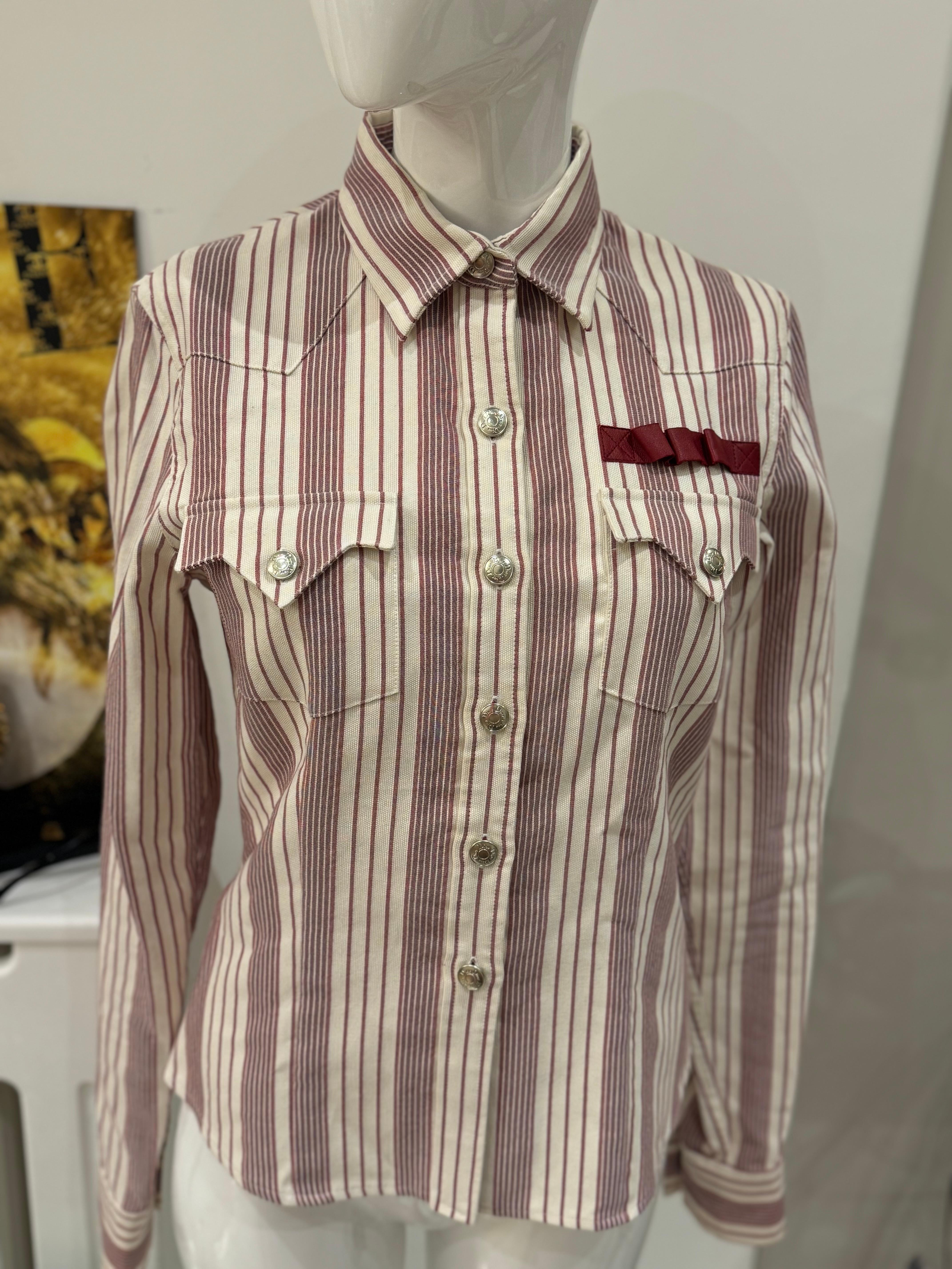 Camicia blouson in cotone Dior by John Galliano P/E 2003 in vendita 3