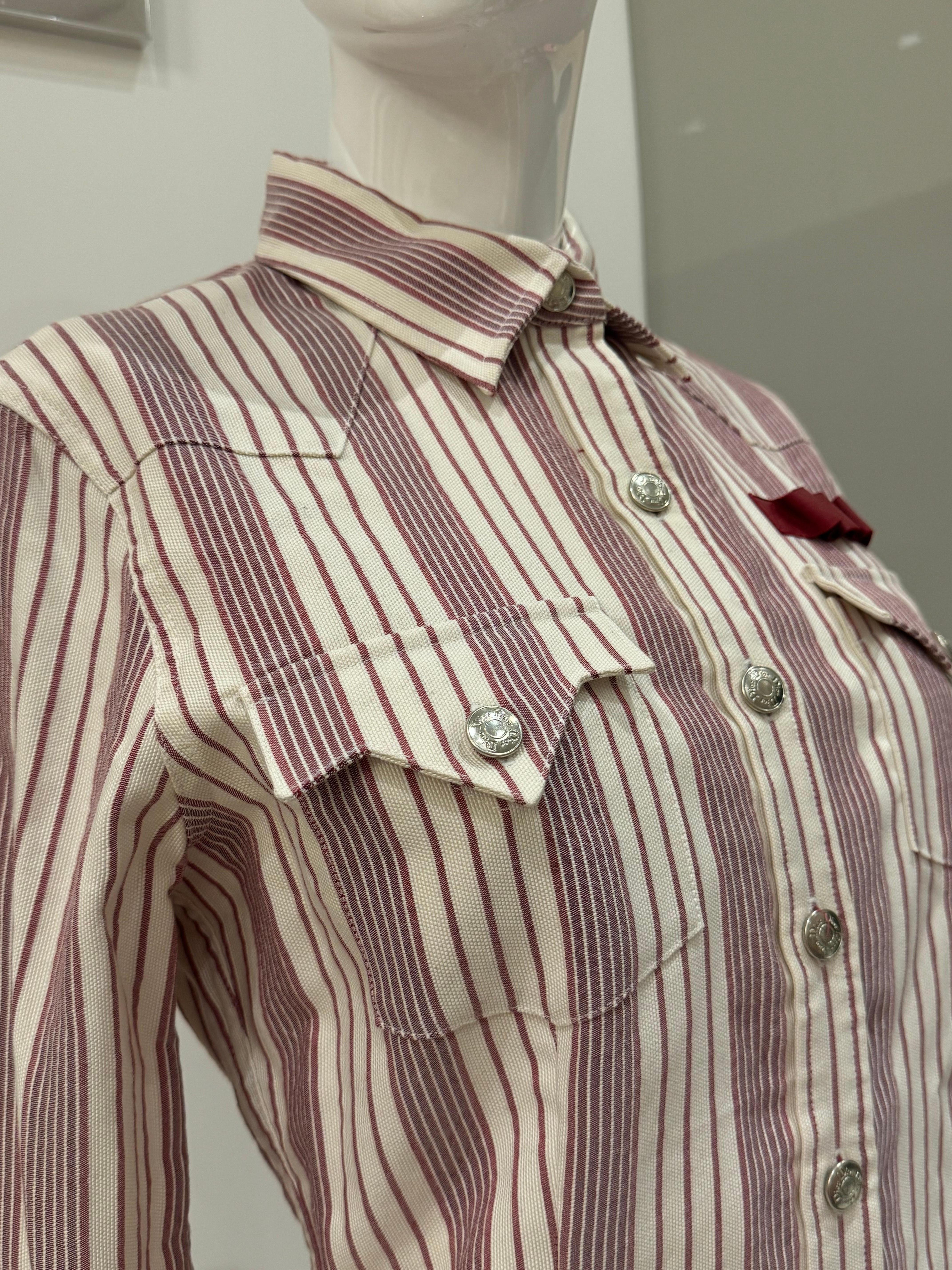 Camicia blouson in cotone Dior by John Galliano P/E 2003 in vendita 4