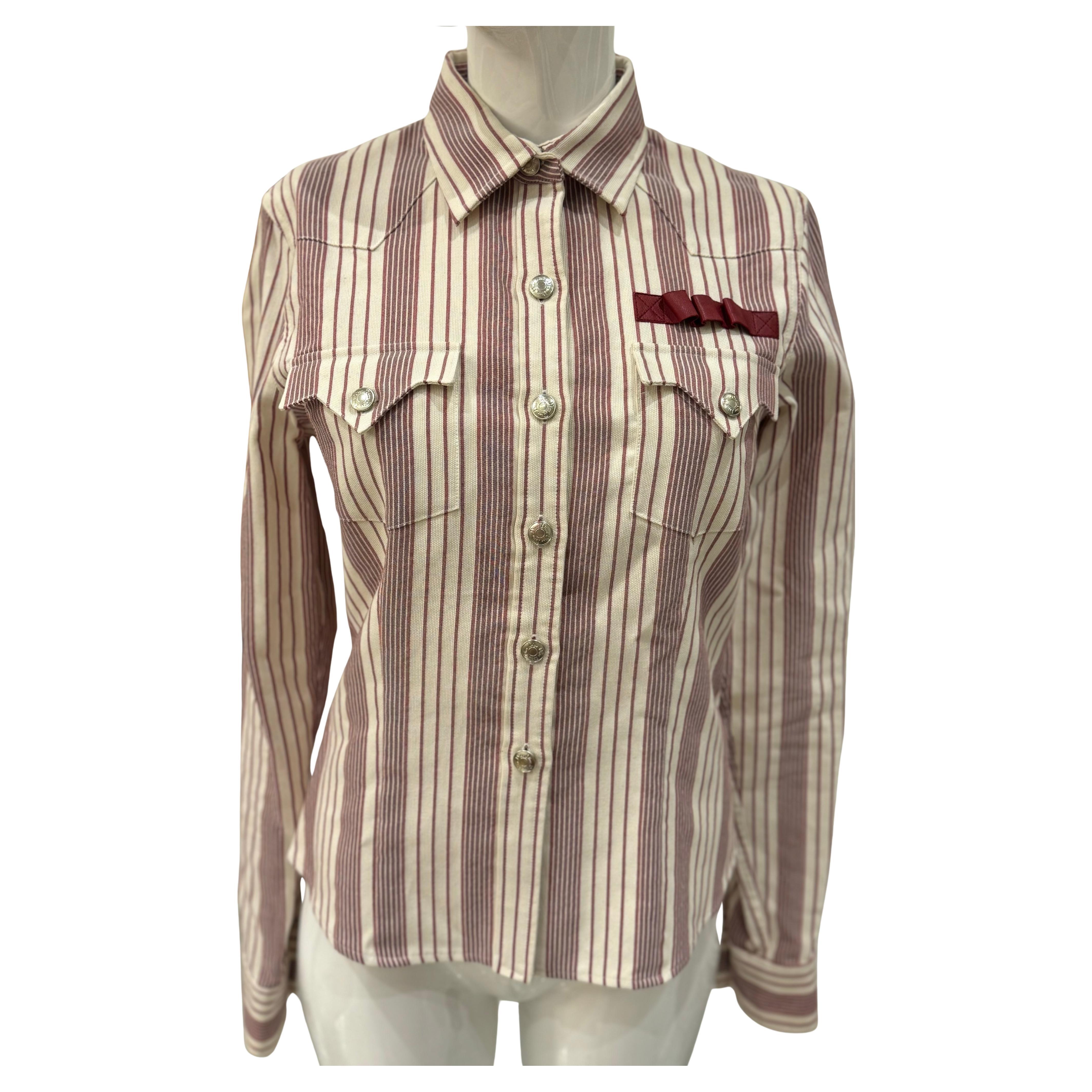 Camicia blouson in cotone Dior by John Galliano P/E 2003 in vendita