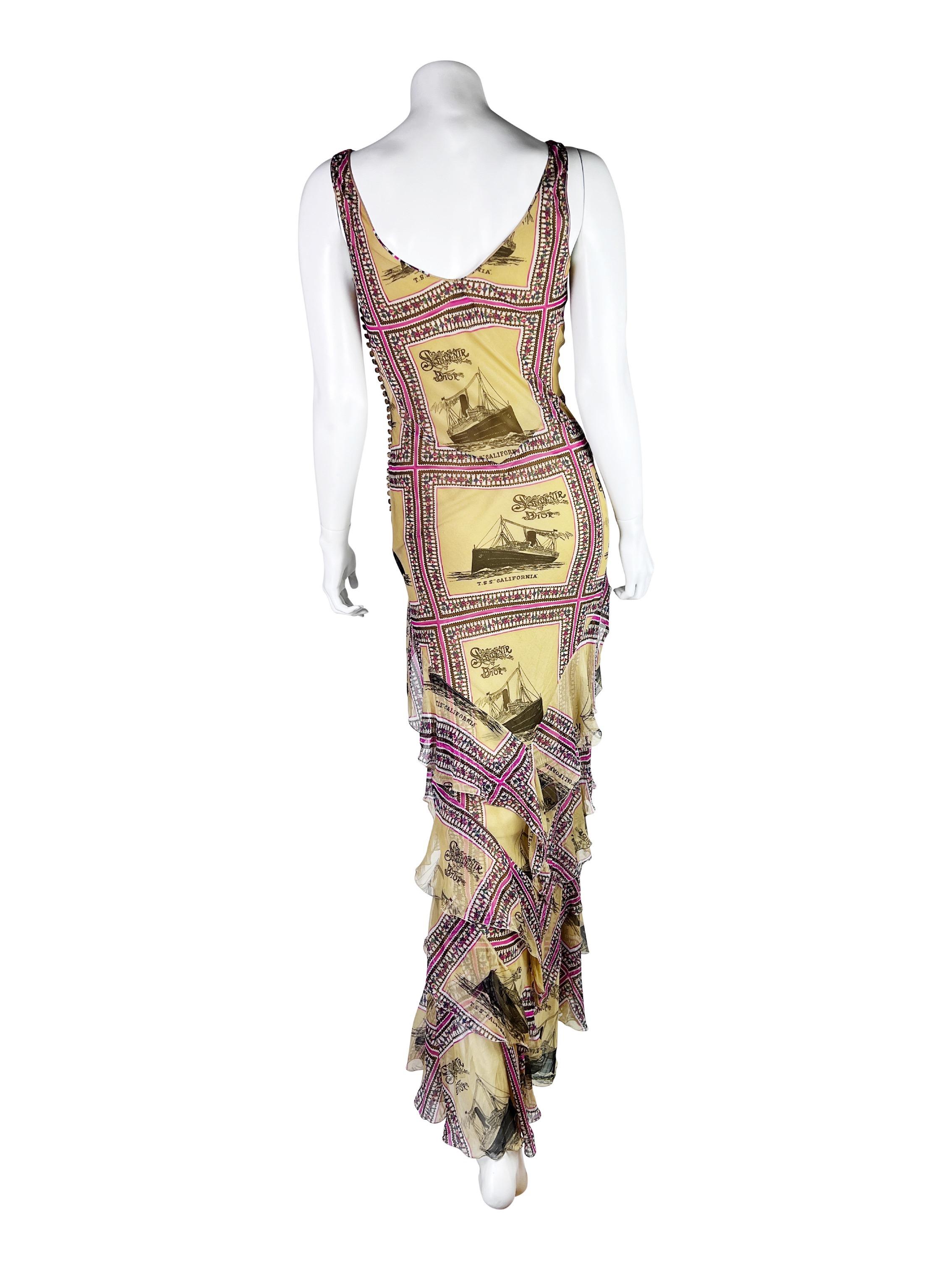 Women's Dior by John Galliano Spring 2002 RTW Printed Silk Gown