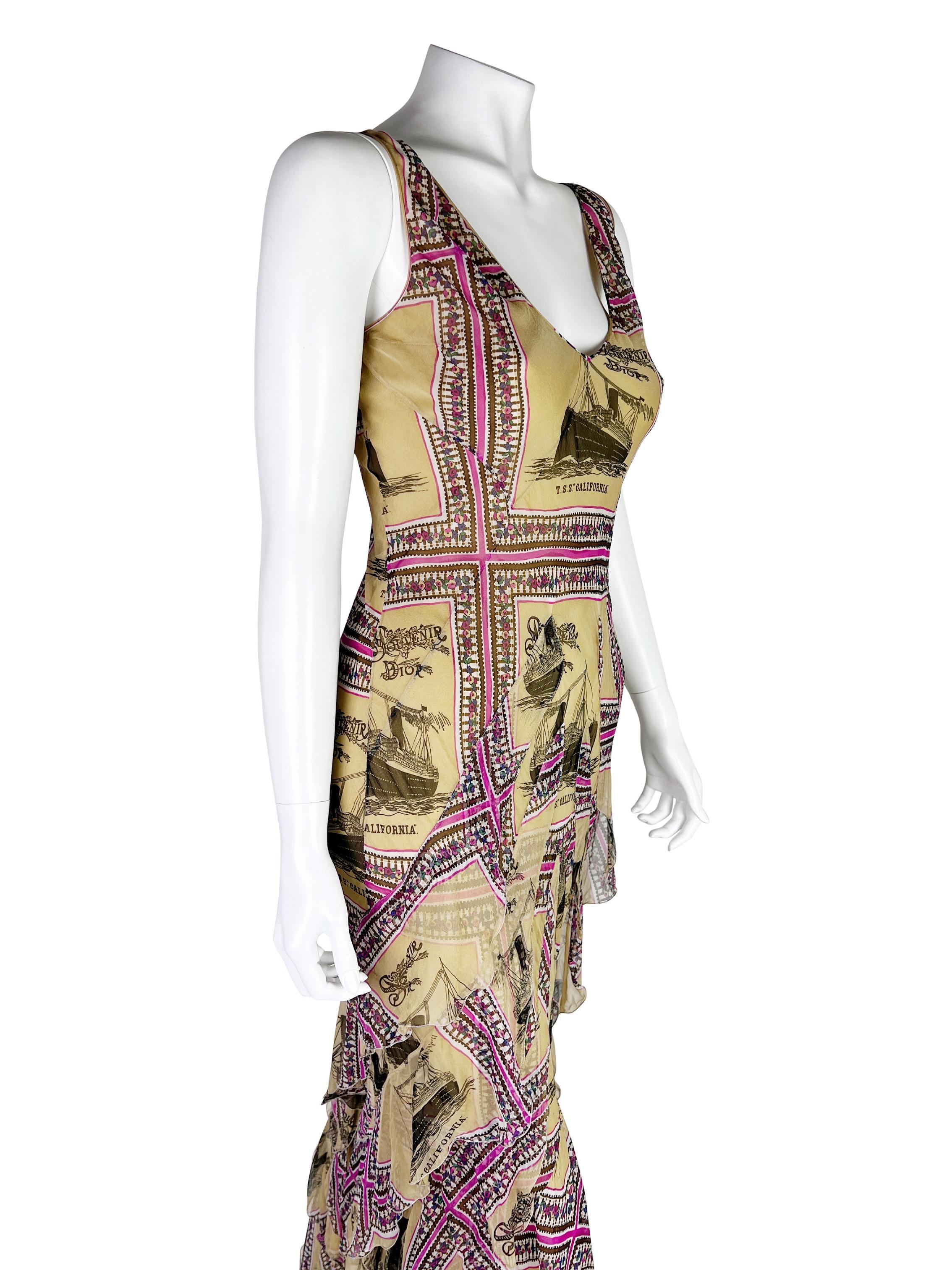 Dior by John Galliano Spring 2002 RTW Printed Silk Gown 2