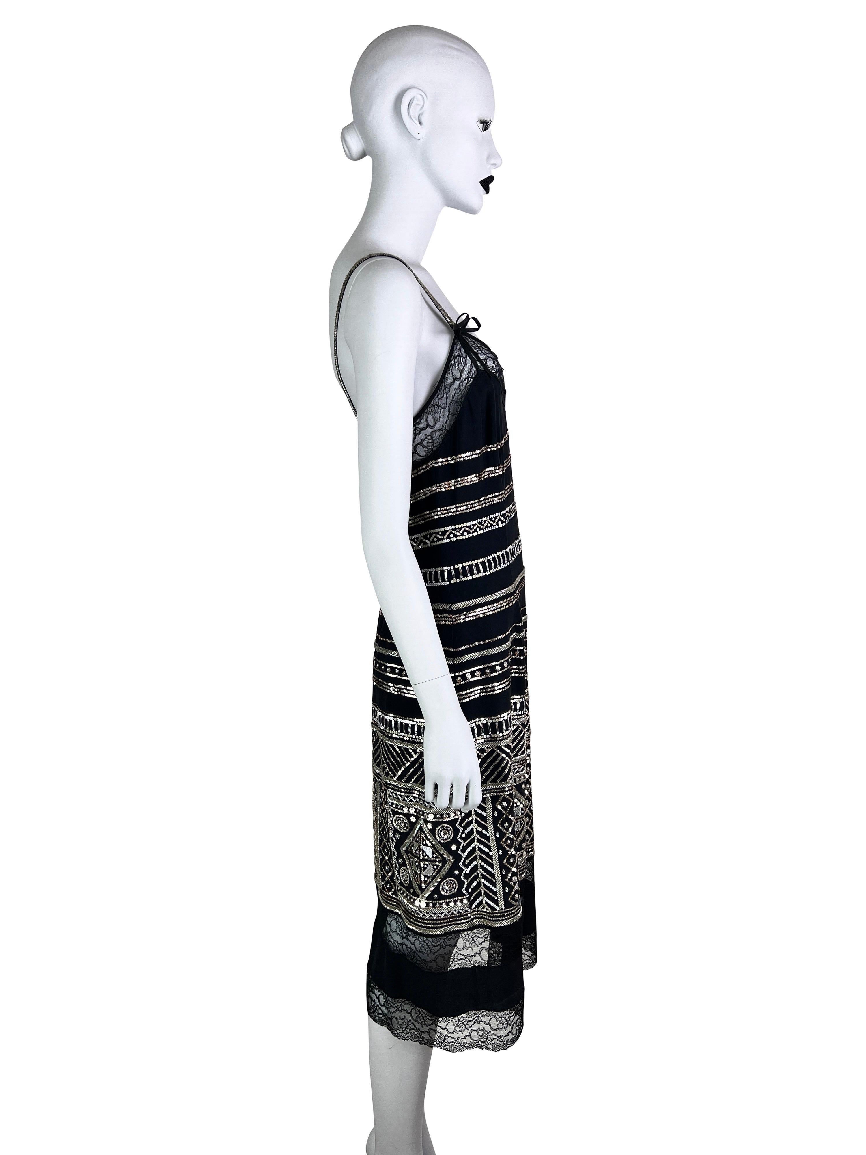 Dior by John Galliano Spring 2006 Embellished and Beaded Silk Cami Dress  For Sale 3