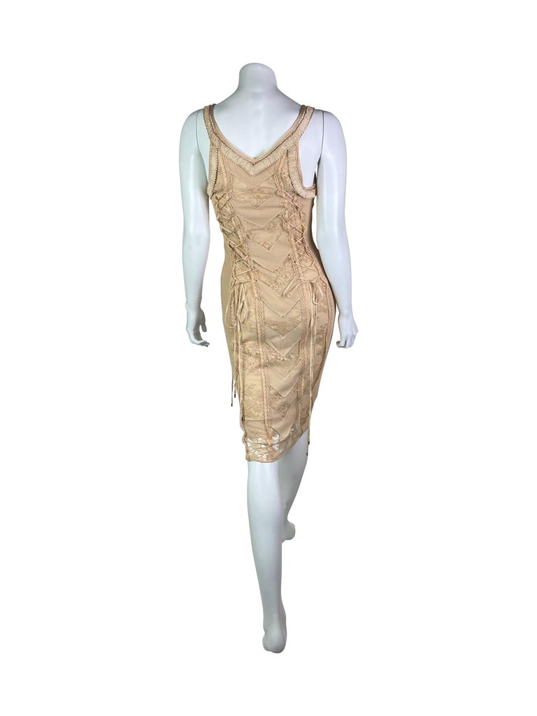 dior gold chain dress By John Galliano Spring 2006 Lace at 1stDibs 1stdibs dior vintage