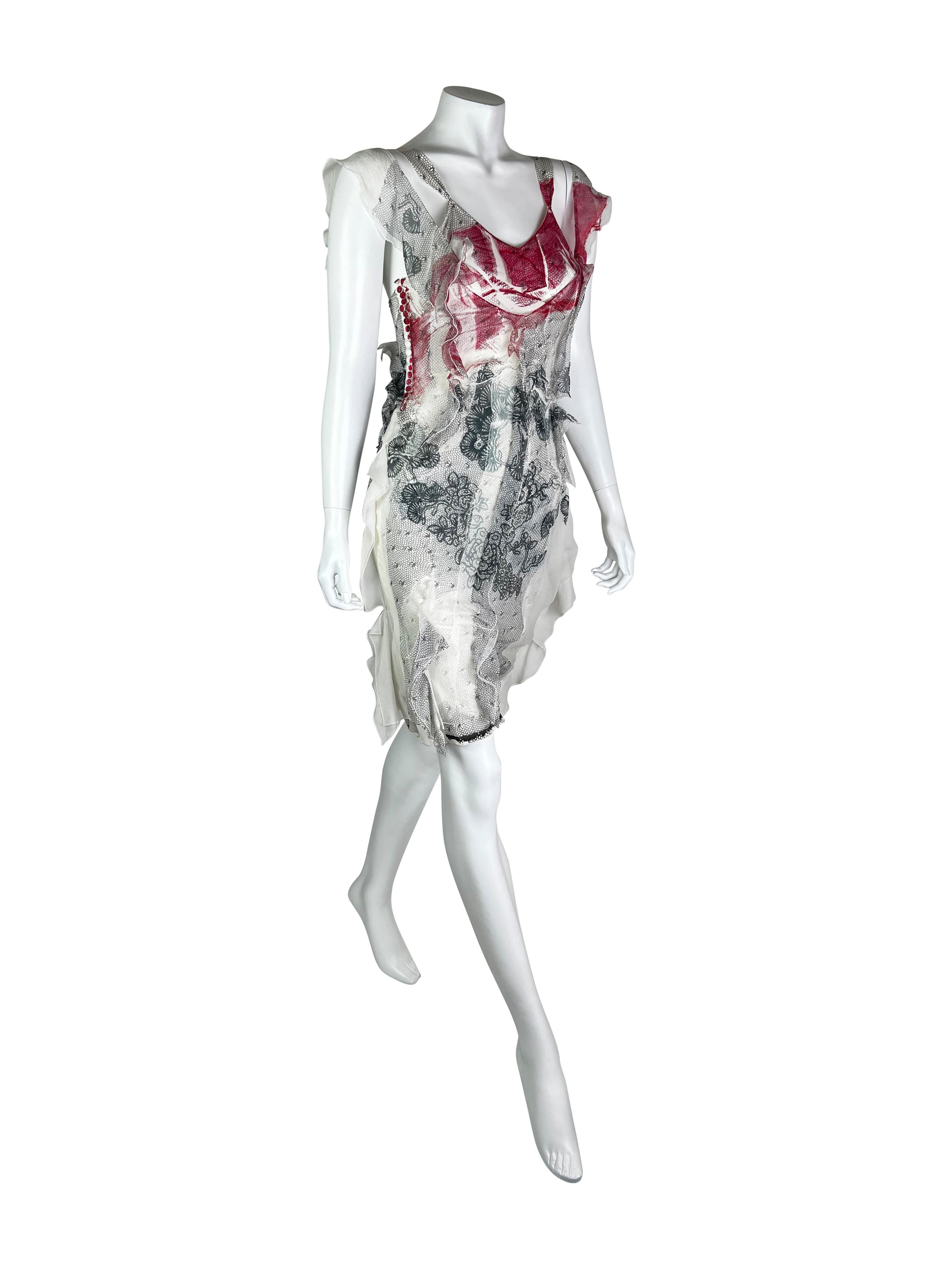 Gray Dior by John Galliano Spring 2006 Silk Dress