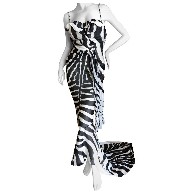 Dior by John Galliano SS 2008 Zebra Stripe Silk Dress with Corset and ...