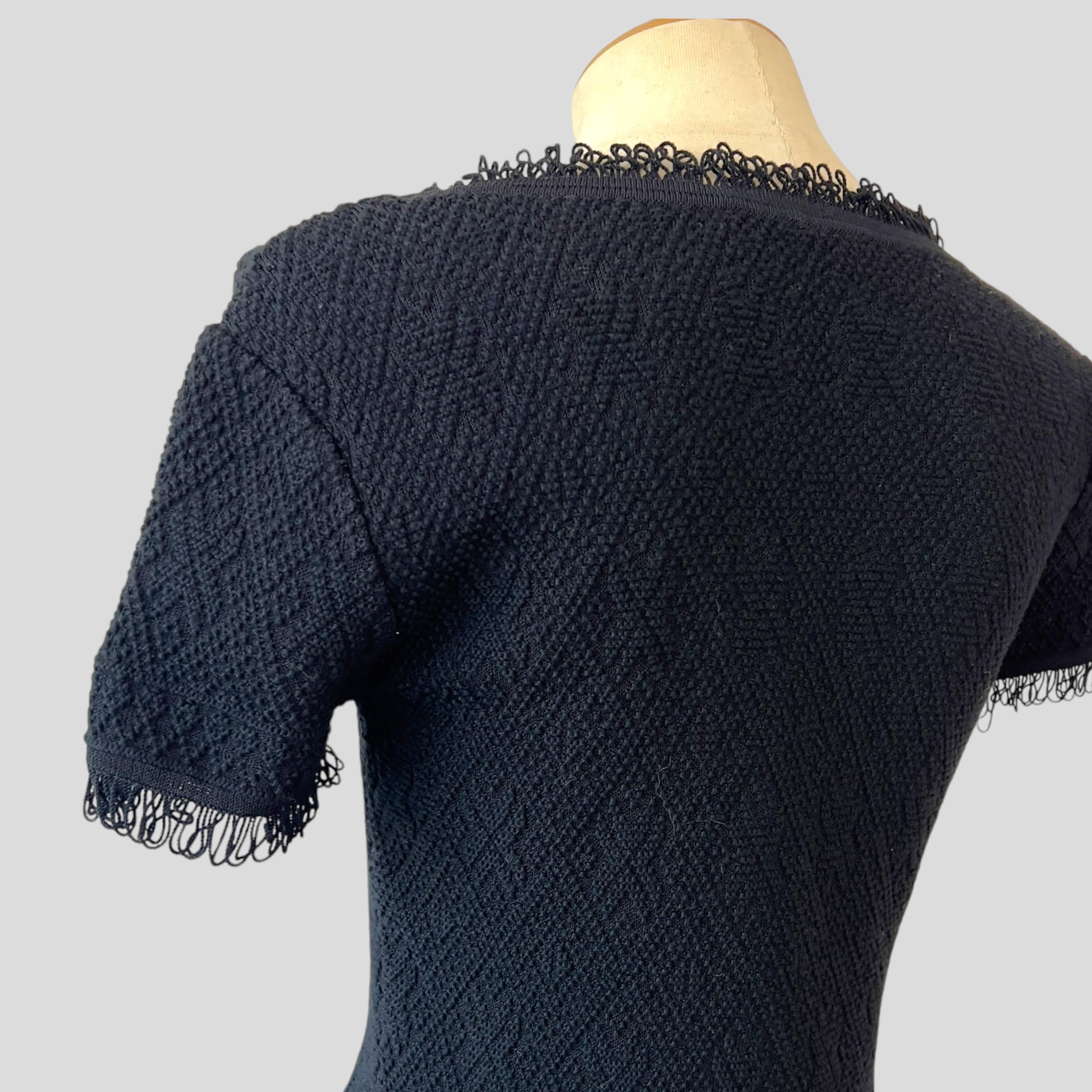 Black Dior by John Galliano Textured Knit Mermaid Dress, Fall/Winter 1999 For Sale