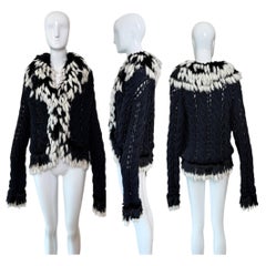 DIOR by JOHN GALLIANO (USA ONLY) Vintage Black & White Fur Knitwear Sweater