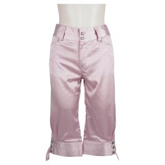 Dior by John Galliano “Virtual Girl” Pink Satin Cropped Trousers Size S