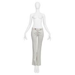 Dior by John Galliano White Pants With Chrome Hardware