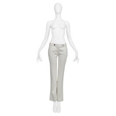 Dior by John Galliano Weiße Hose mit Chrombeschlägen