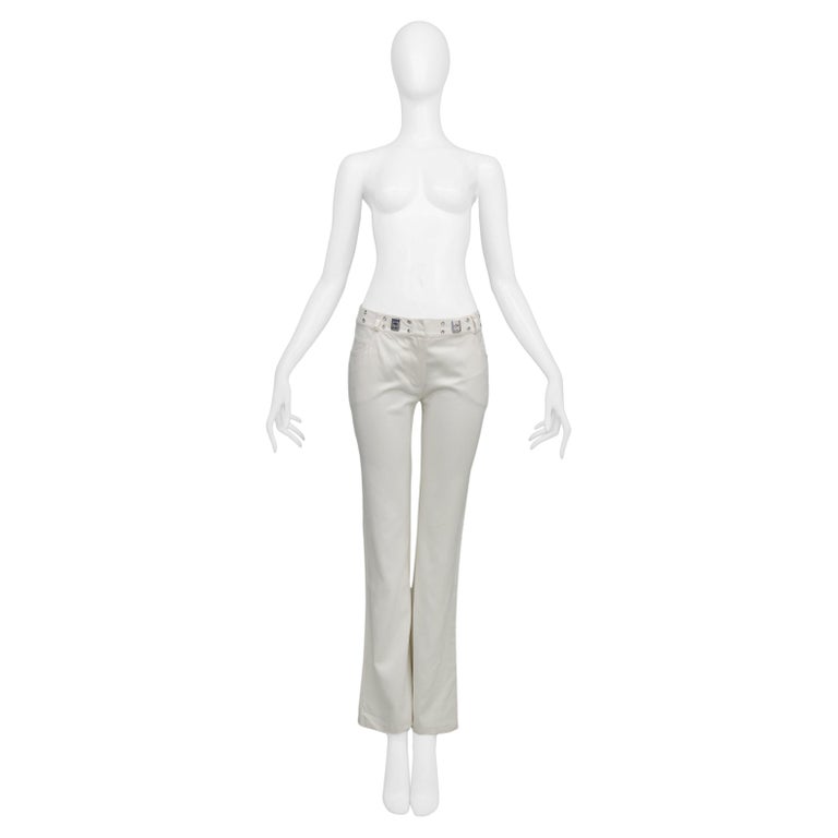 John Galliano White Cotton Logo Loose Men Pants main image 1