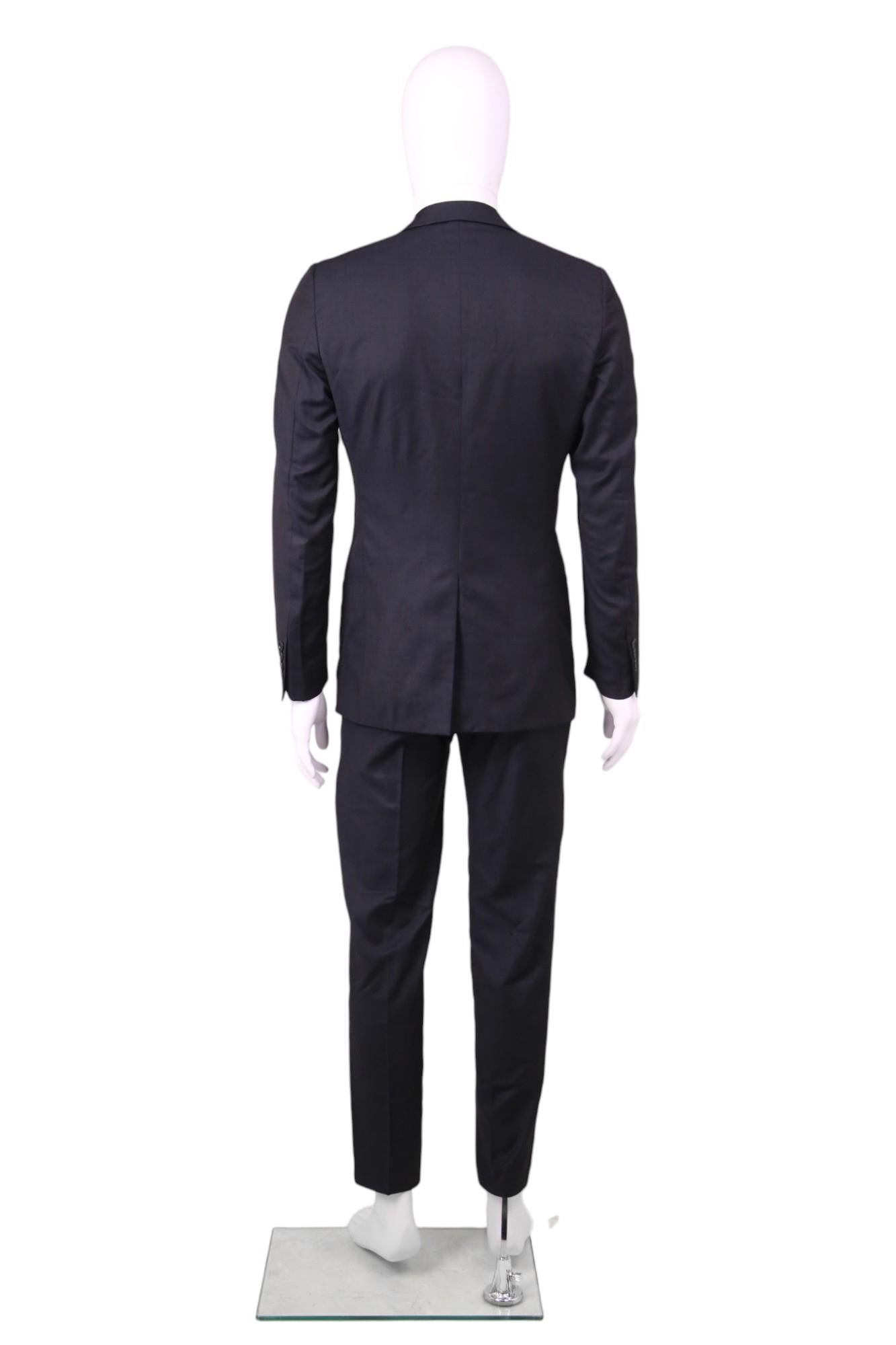 Black Dior by Kris Van Assche F/W 2010 Blue Virgin Wool Suit in vendita
