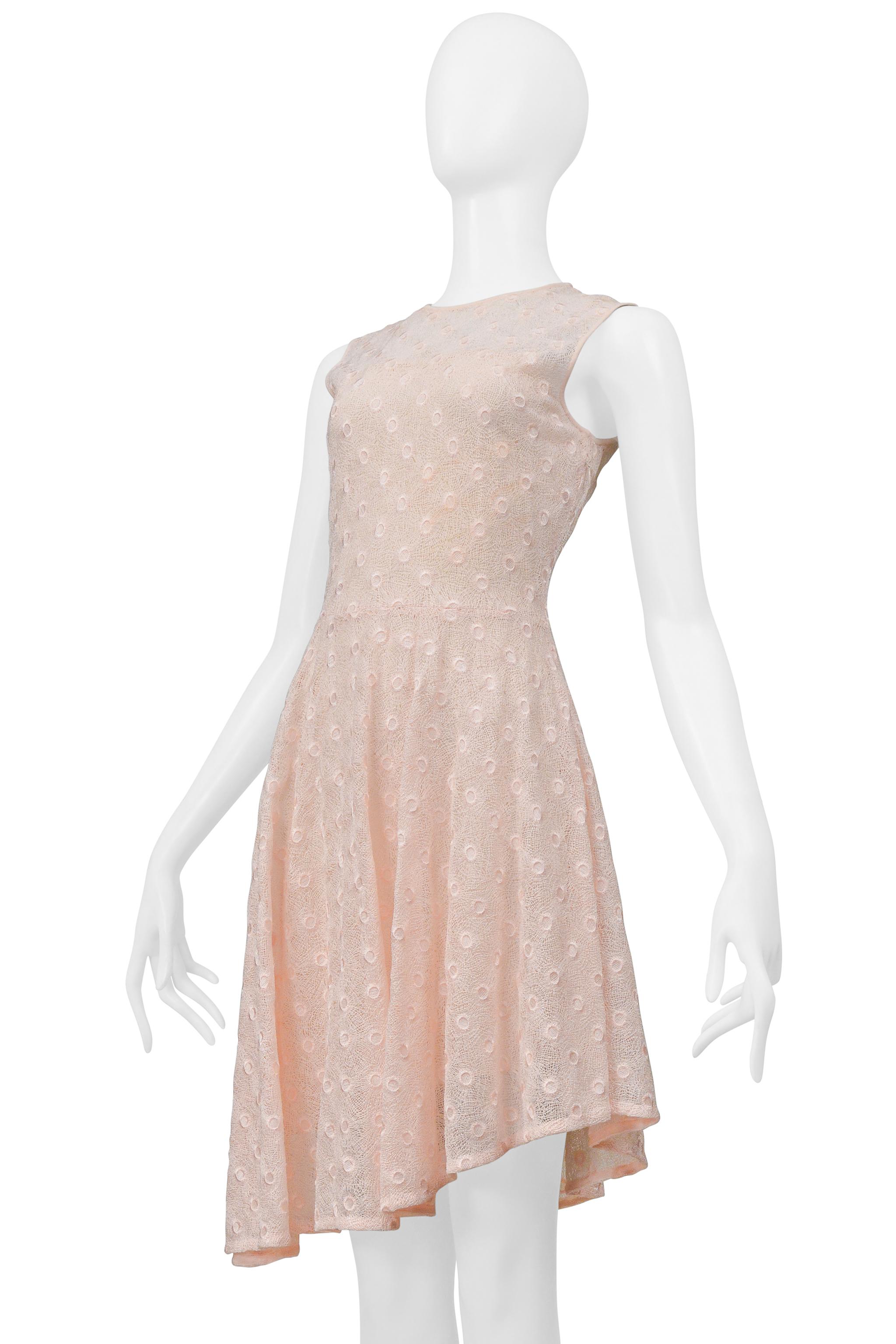 Beige Dior By Raf Simons Pink Lace Circle Dress For Sale