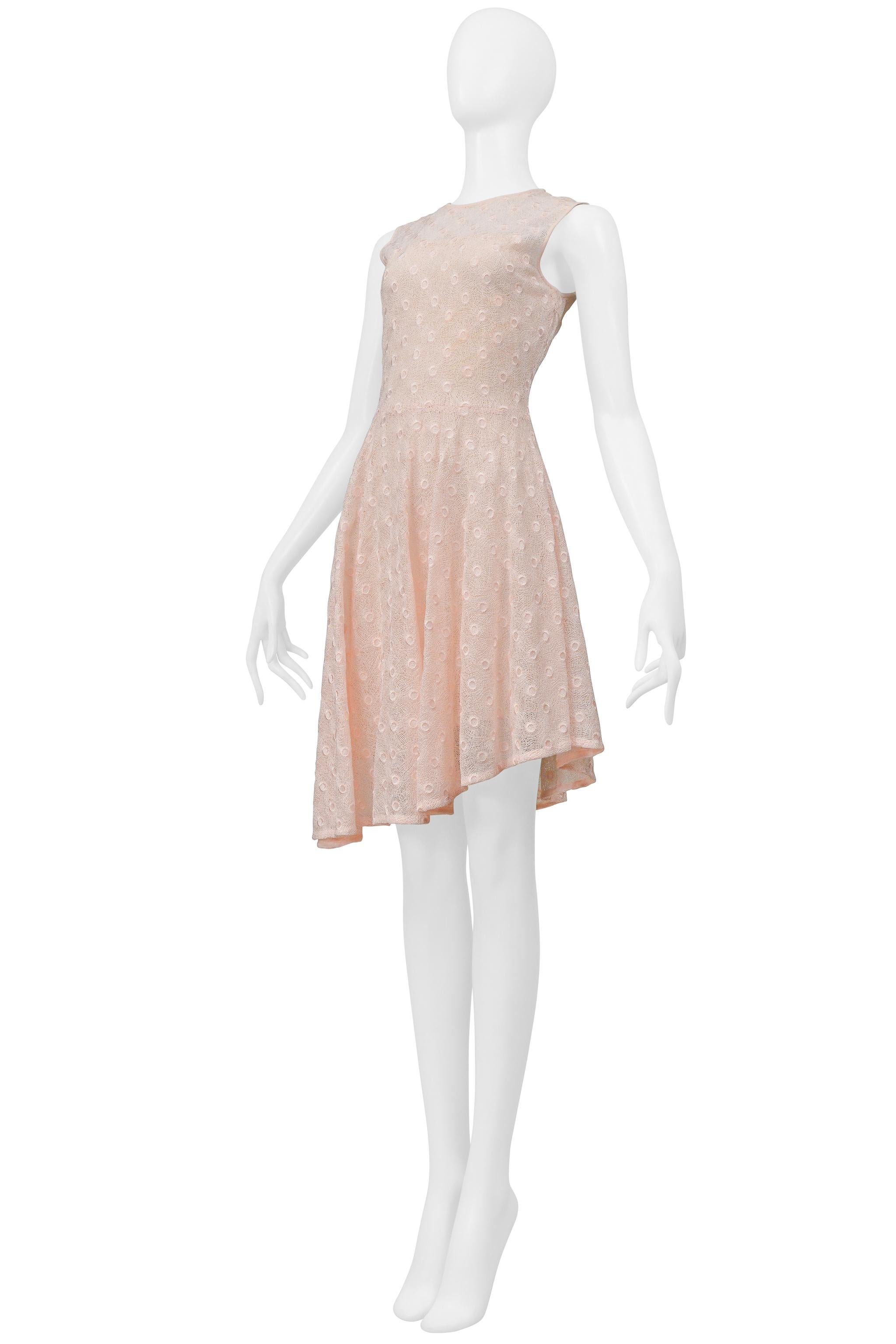 Dior By Raf Simons Pink Lace Circle Dress In Excellent Condition For Sale In Los Angeles, CA