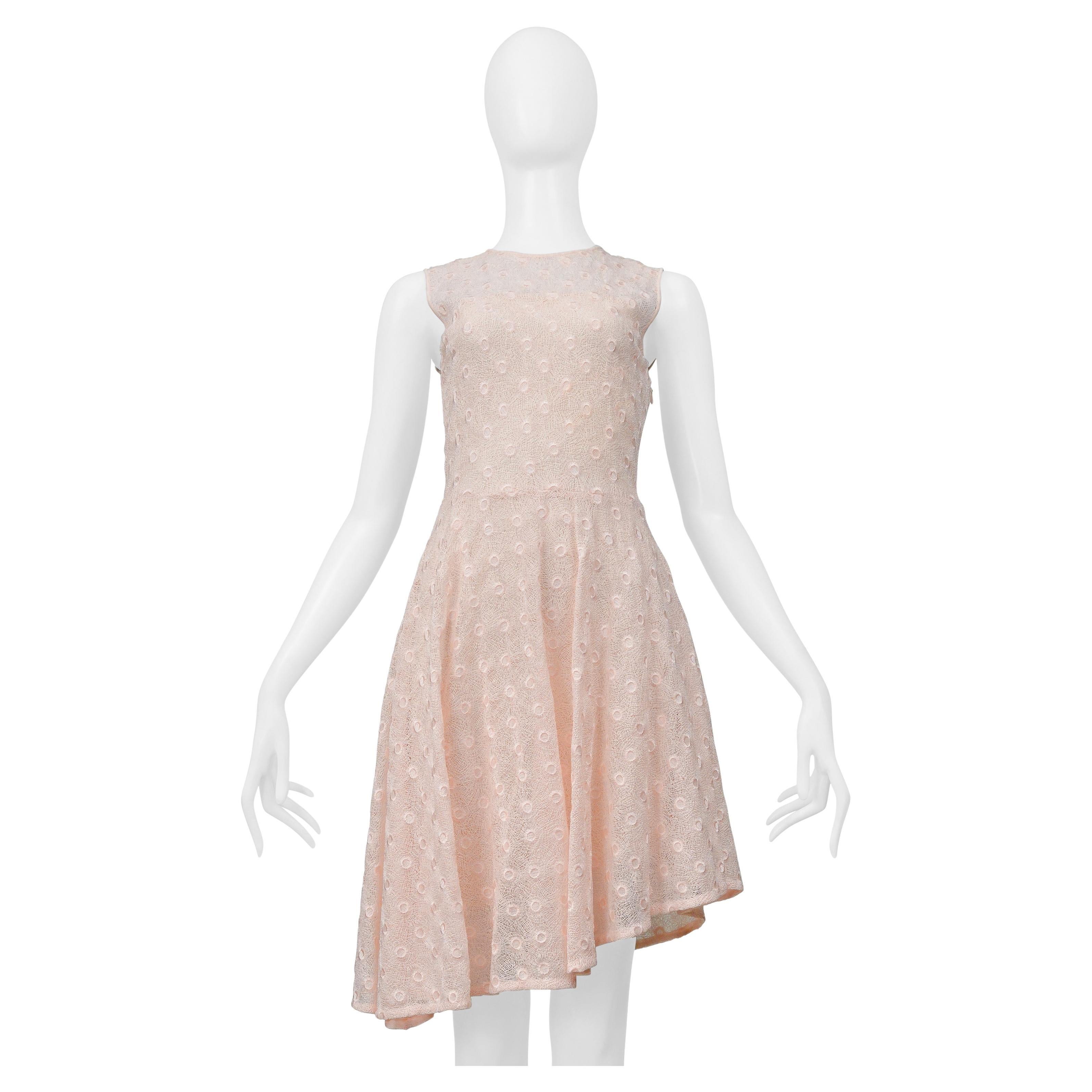 Dior By Raf Simons Pink Lace Circle Dress For Sale