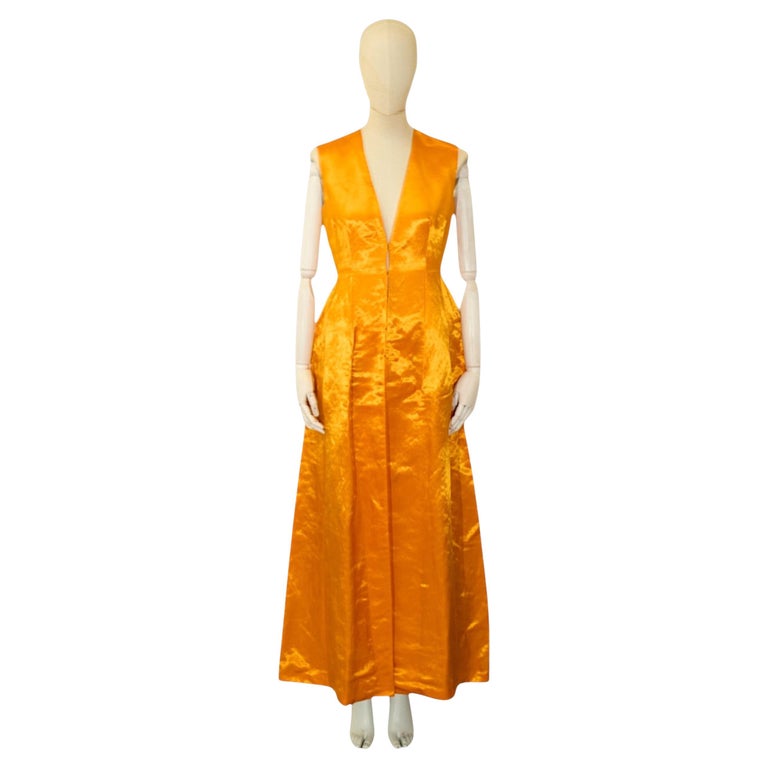 Dior by Raf Simons S/S 2015 Deep Yellow Gilet Dress For Sale at 1stDibs
