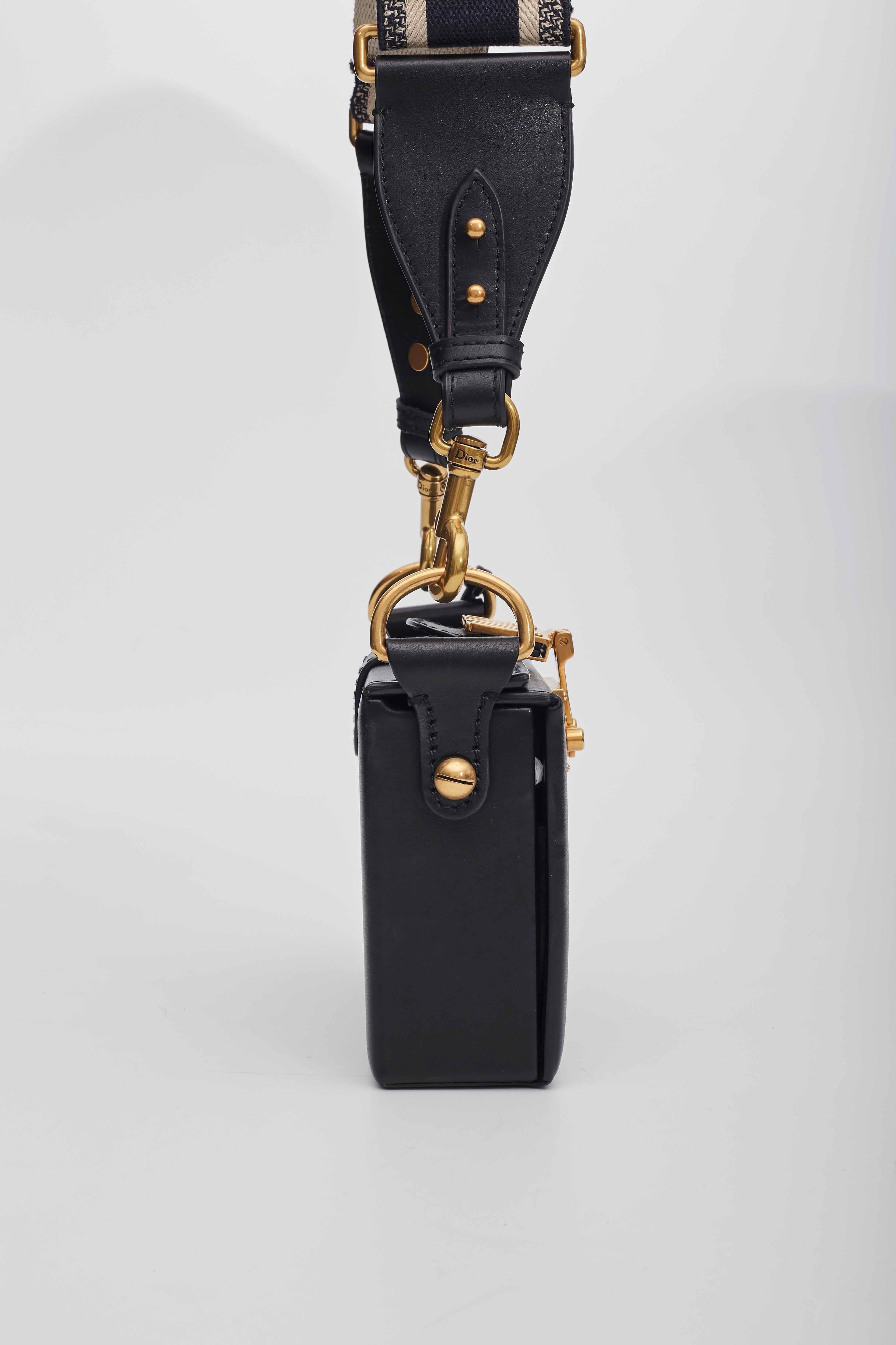 Dior Calf Leather Dior Addict Lockbox Shoulder Bag For Sale 2
