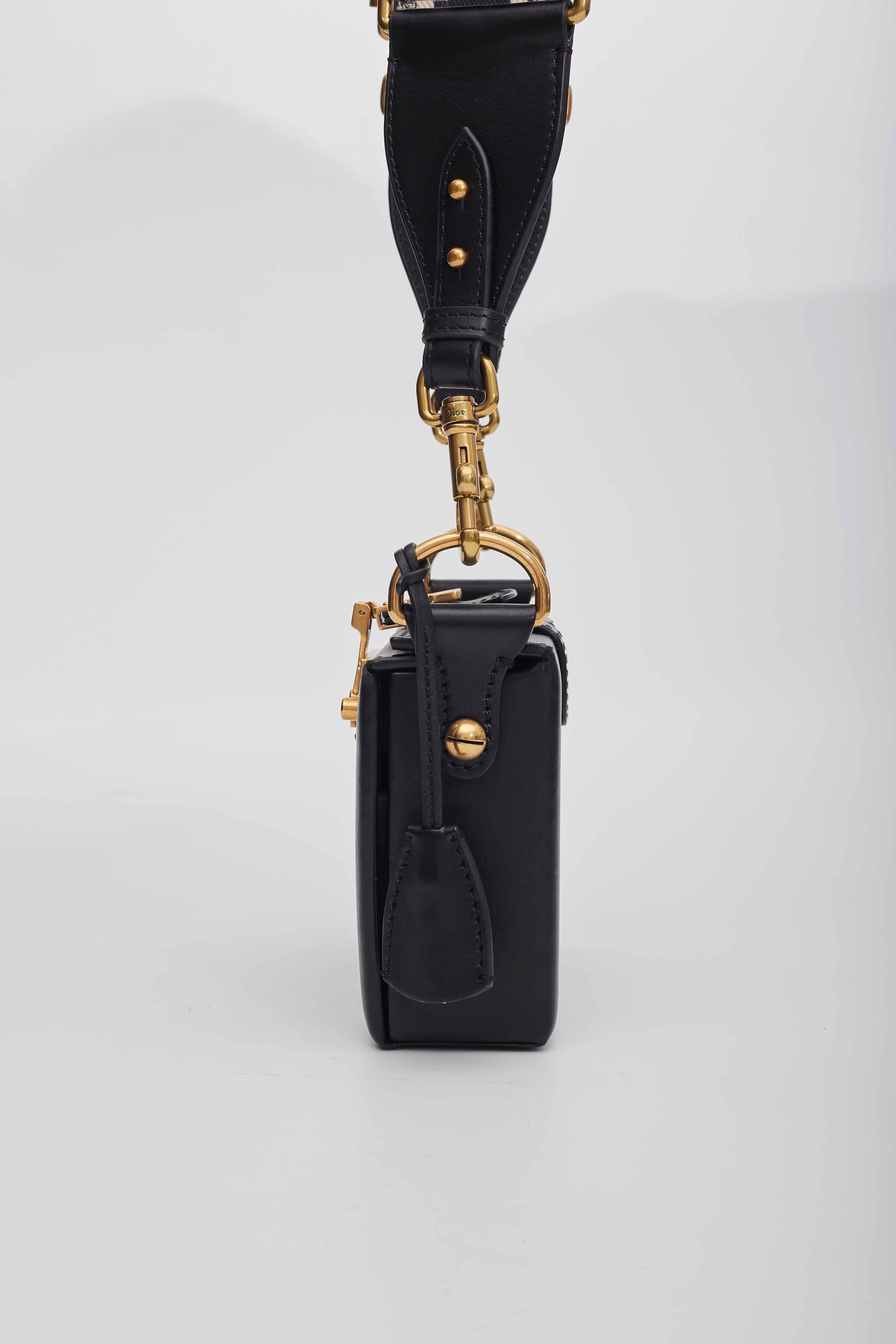 Dior Calf Leather Dior Addict Lockbox Shoulder Bag For Sale 3
