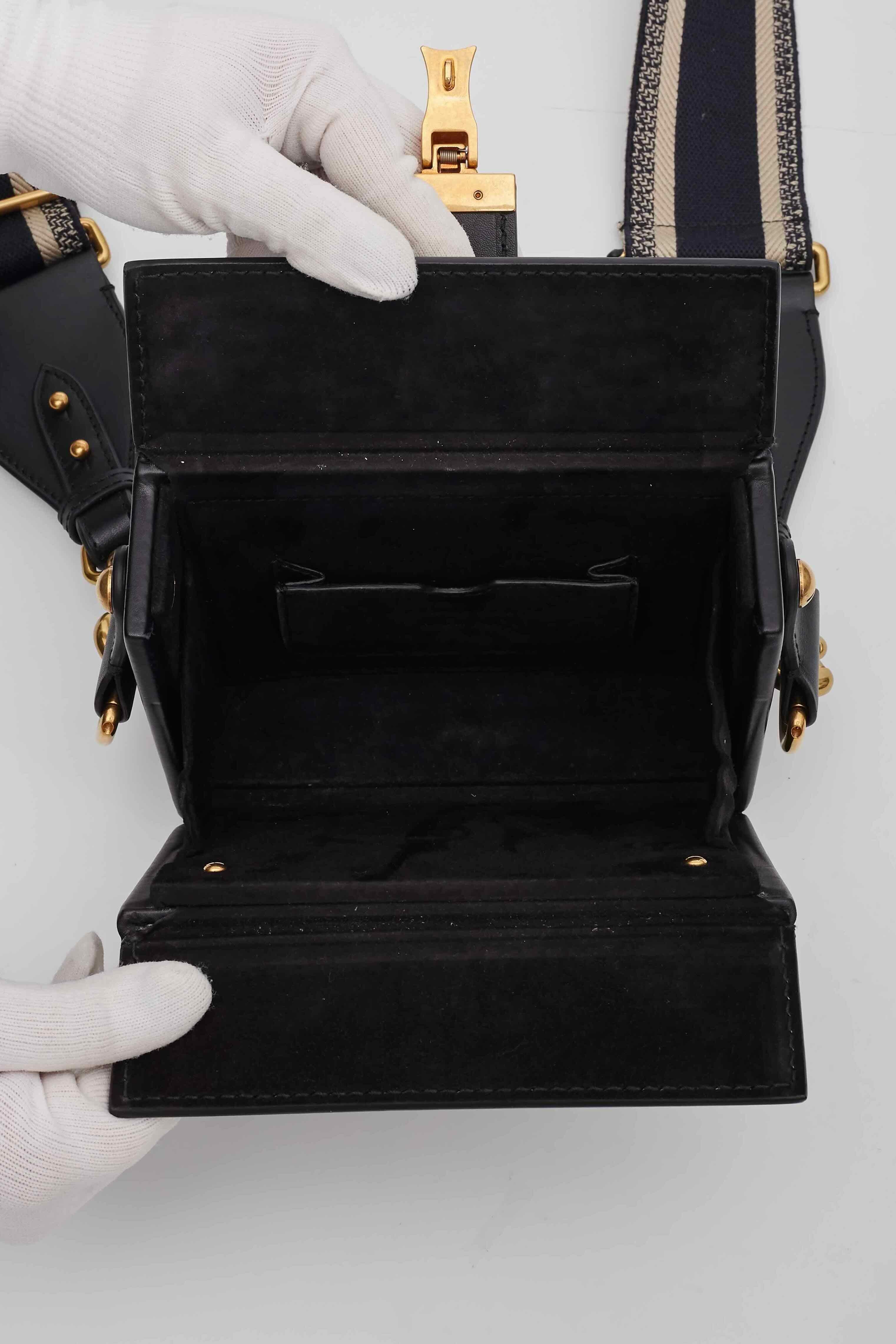 Dior Calf Leather Dior Addict Lockbox Shoulder Bag For Sale 4