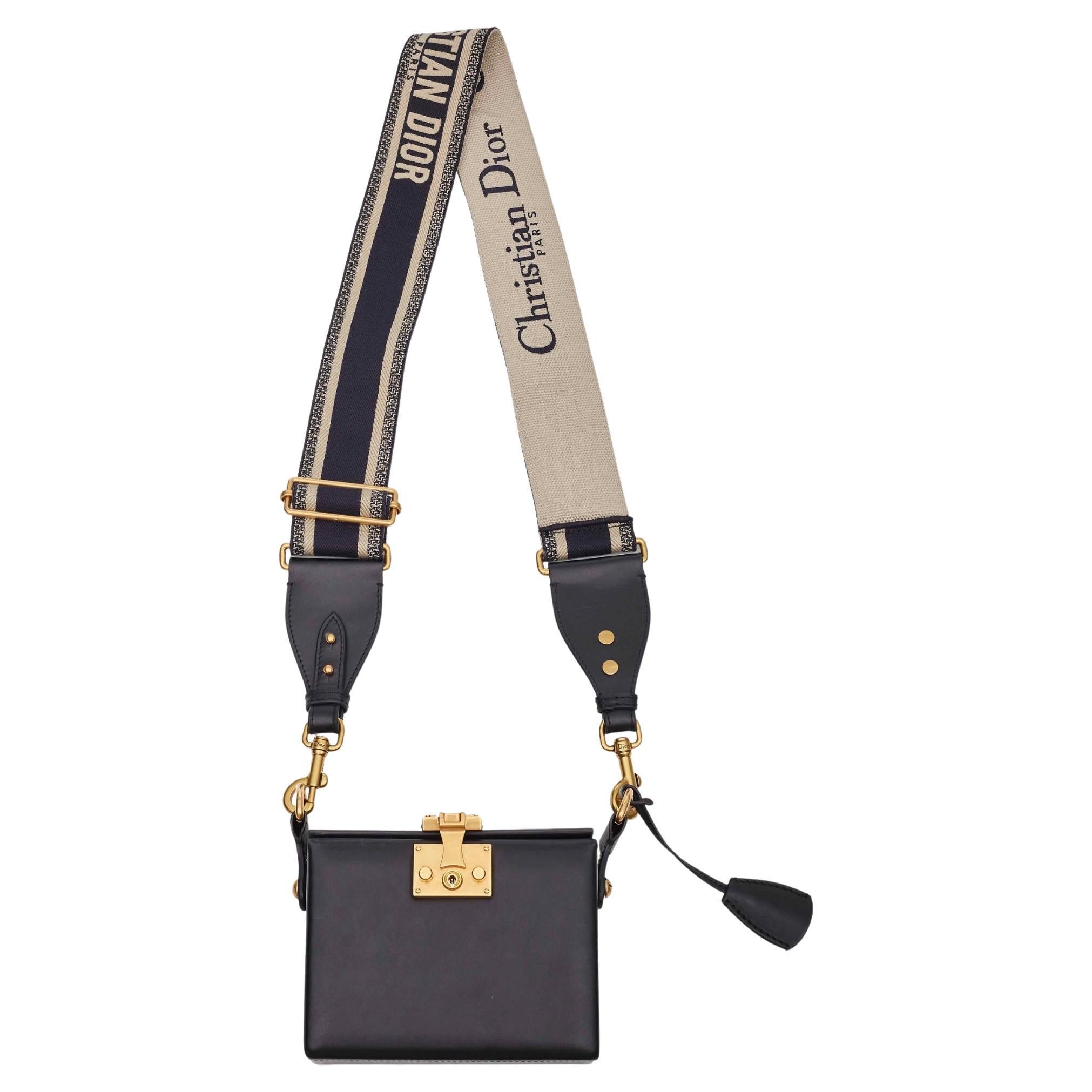 Dior Calf Leather Dior Addict Lockbox Shoulder Bag For Sale
